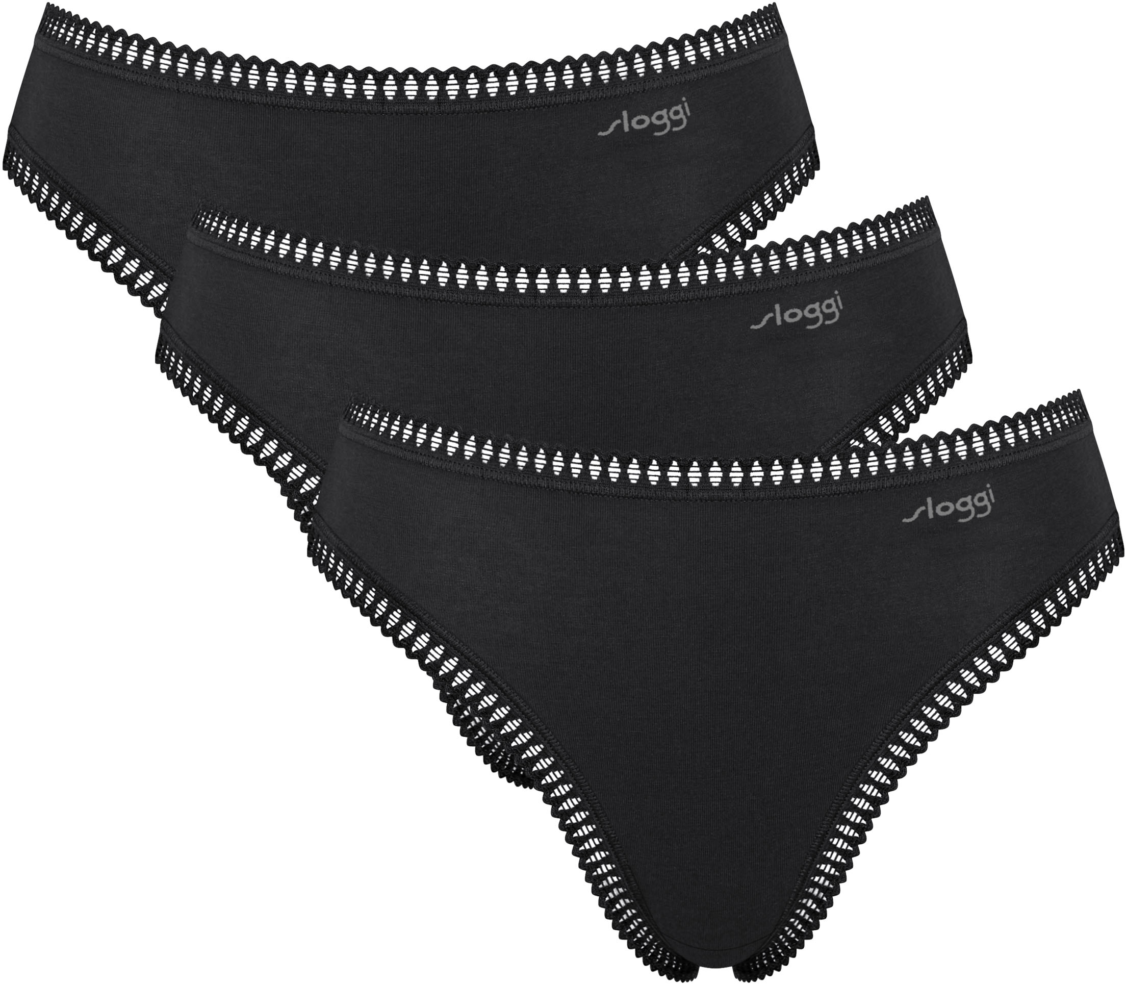 sloggi "GO Crush" mit Spitzendetails, Multipack, hoher Beinausschnitt