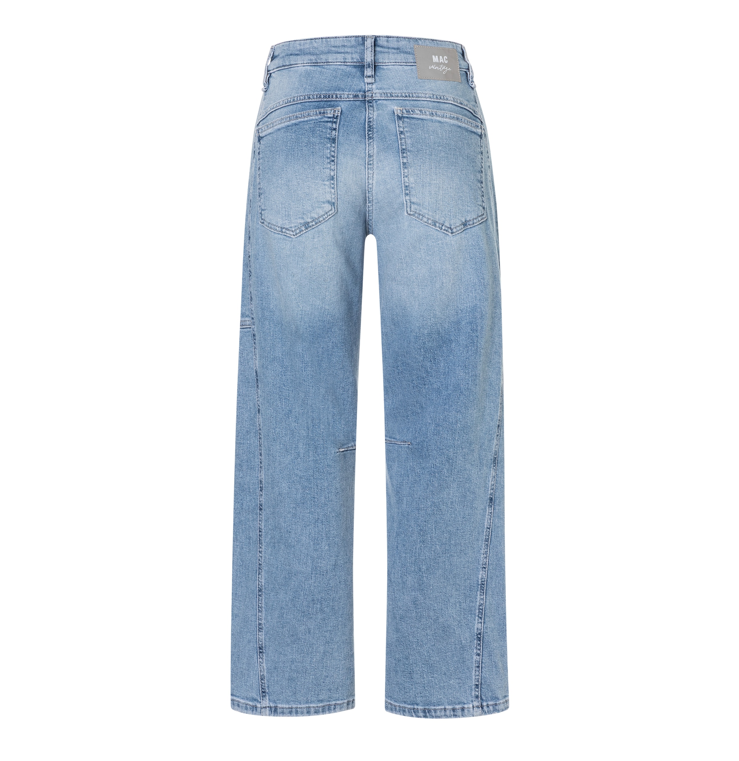 MAC 5-Pocket-Jeans »OHIO Barrel« Barrel Fit, Naht-Detail auf Kniehöhe