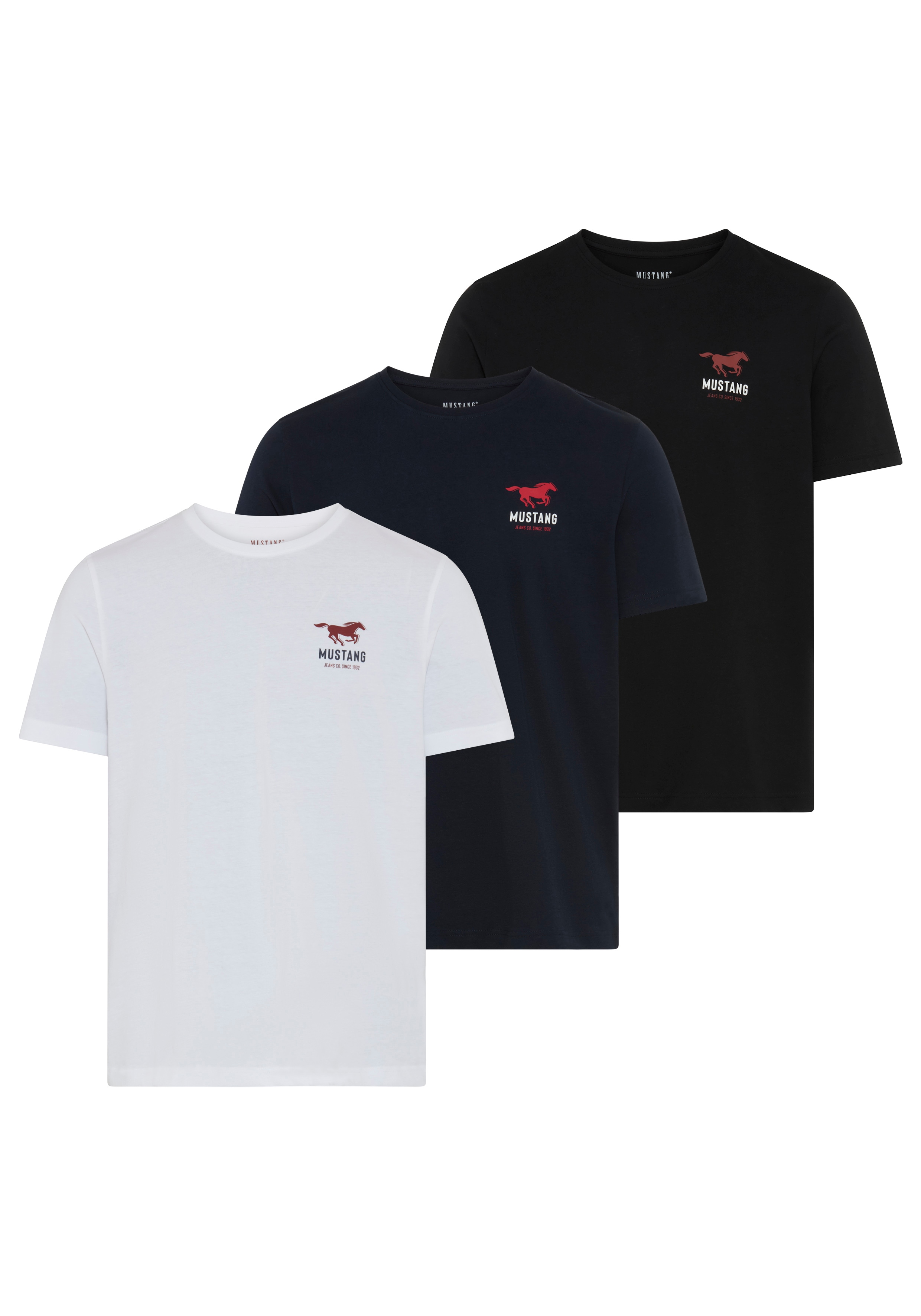 MUSTANG T-Shirt "MUAlex 3-Pack" Packung, 3 auch ideal zum Unterziehen