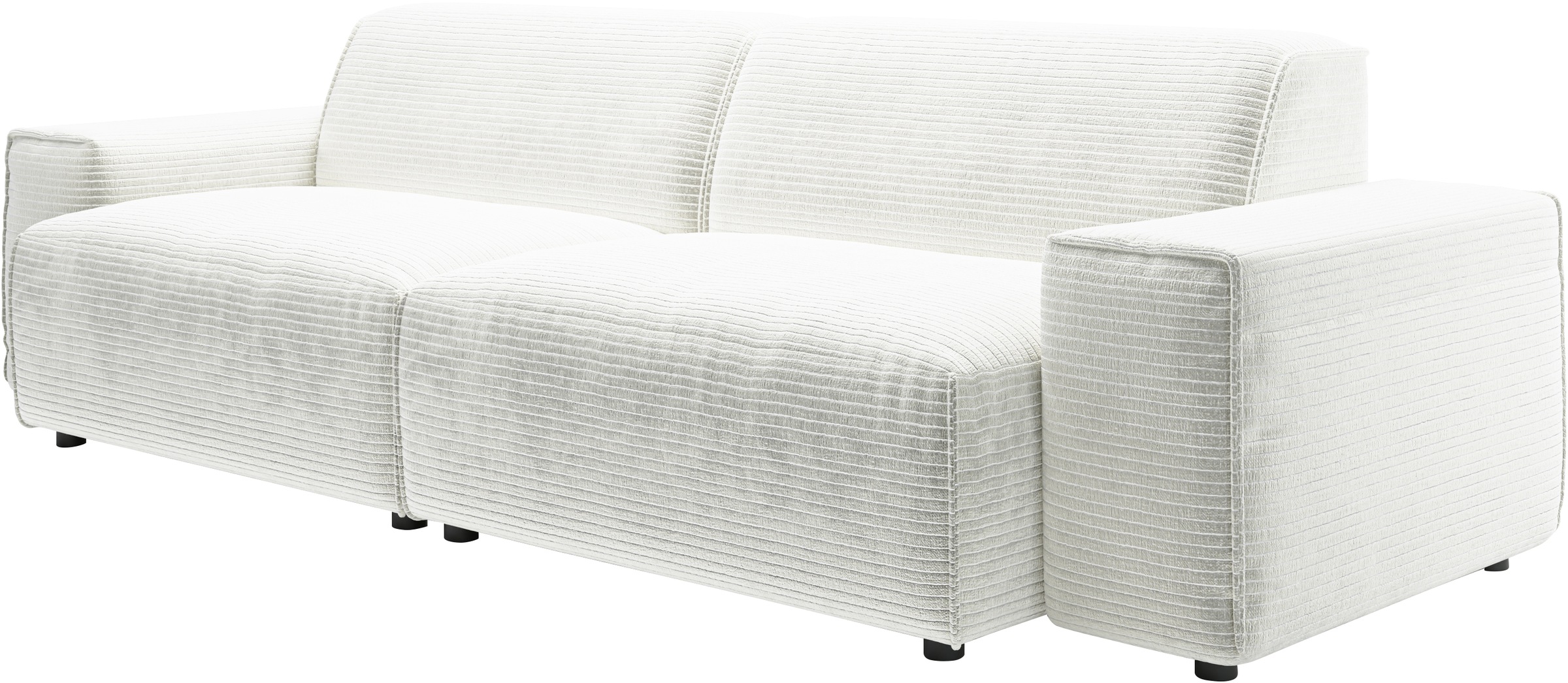 Big-Sofa HOME AFFAIRE "Glimminge auch in Breitcord, Feincord + Easy care-Bezug", weiß, B:254cm H:71cm T:101cm, 100% Polyester, Sofas, Big-Sofa, besondere Kedernähte Zierkissen 3