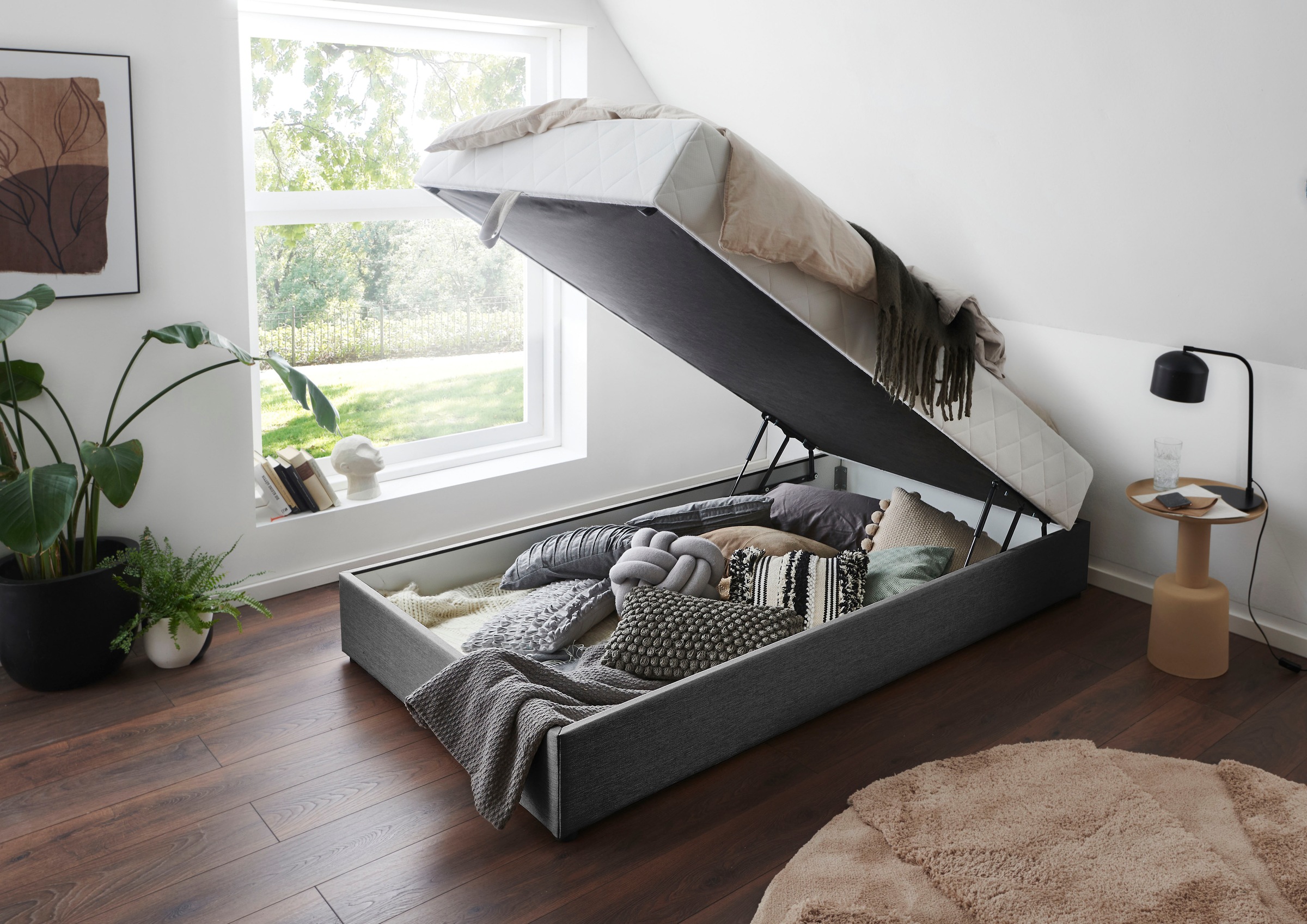 ATLANTIC home collection Boxbett »BELINA«, mit Taschenfederkernmatratze und geräumigem Bettkasten