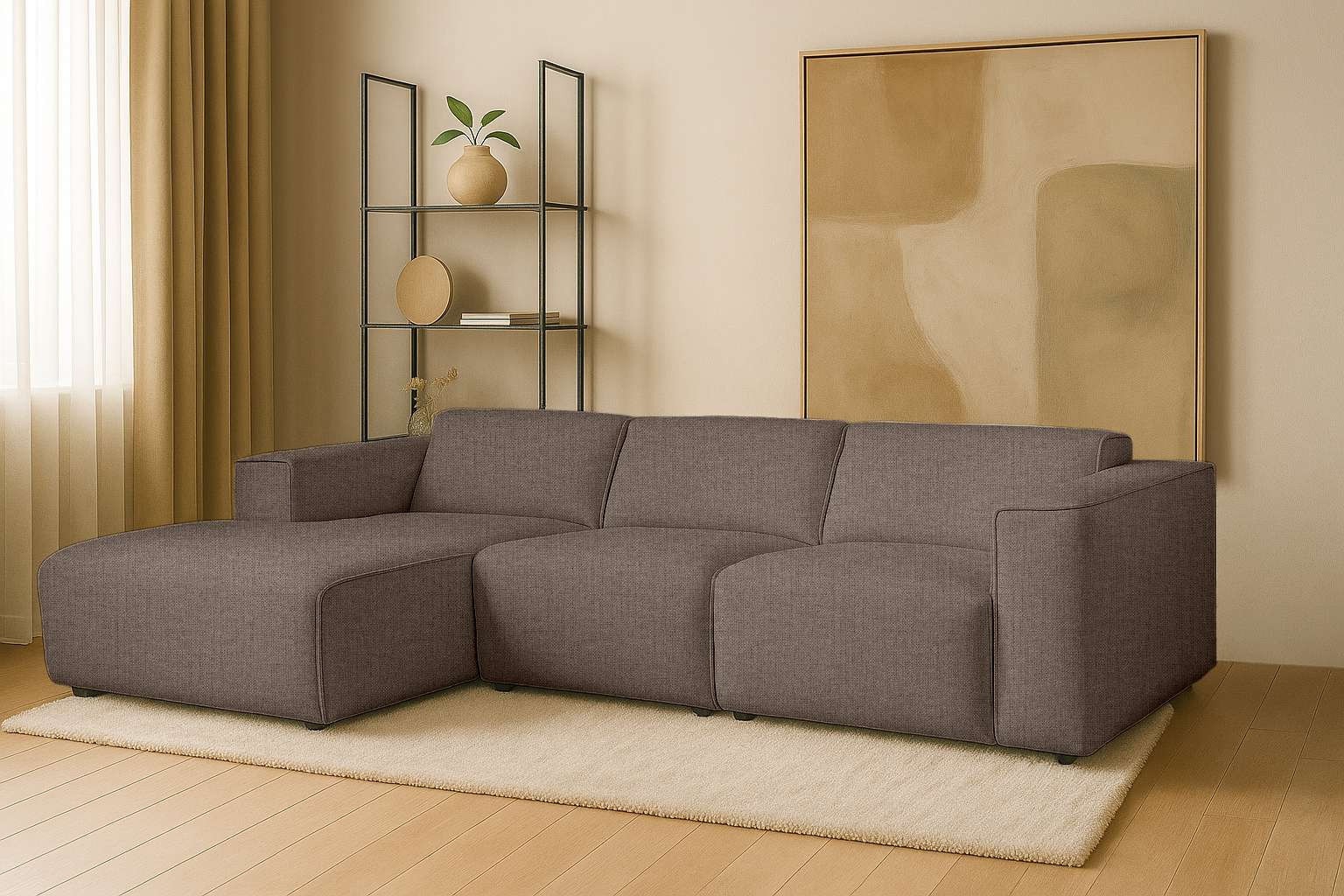 andas Ecksofa "Noord mit Kedernaht, Breite 281 cm, L-Form" Cord, Struktur, günstig online kaufen