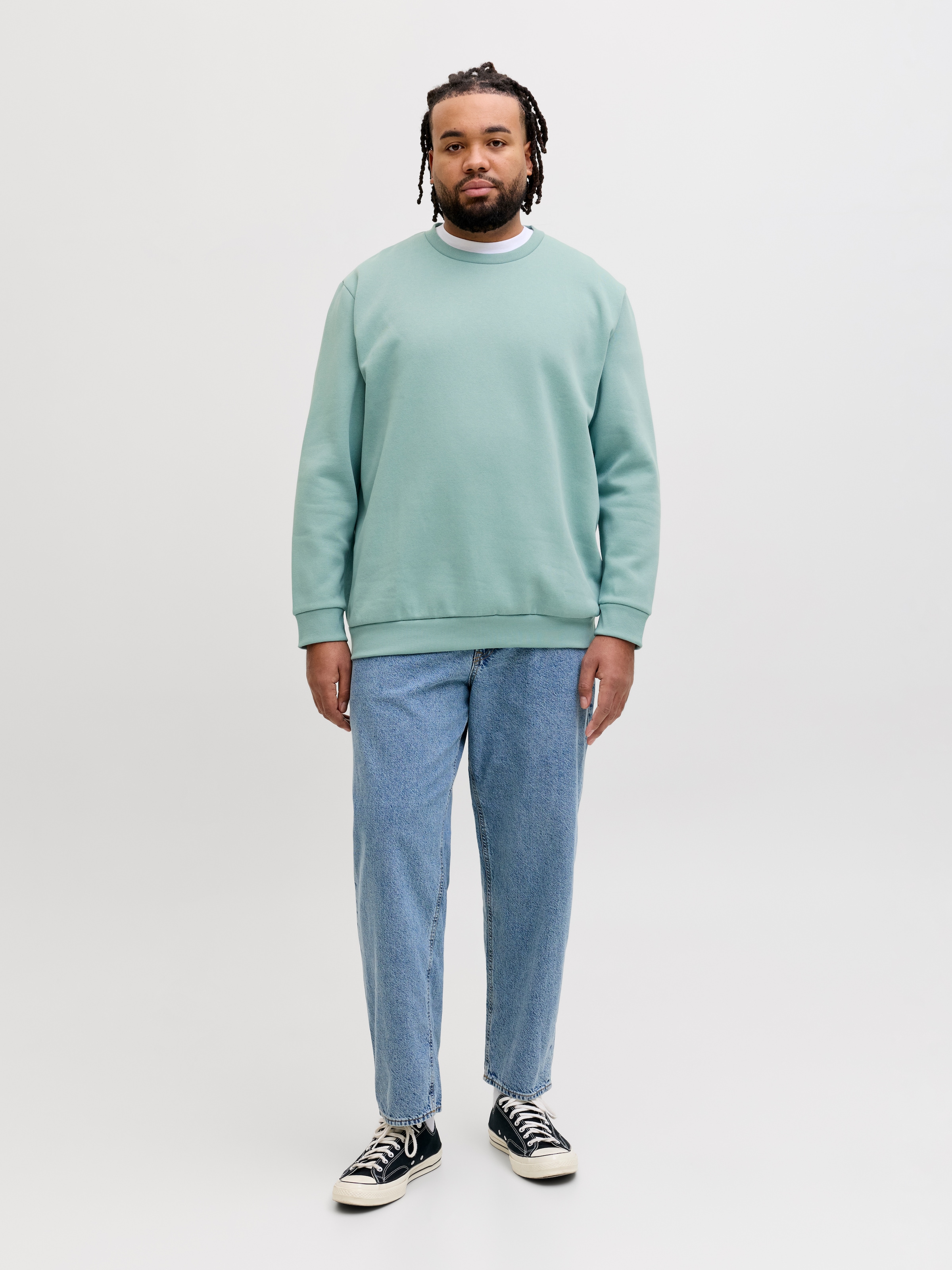 Jack & Jones PlusSize Sweatshirt »JJEBRADLEY SWEAT CREW NOOS PLS«, mit Rippbündchen

