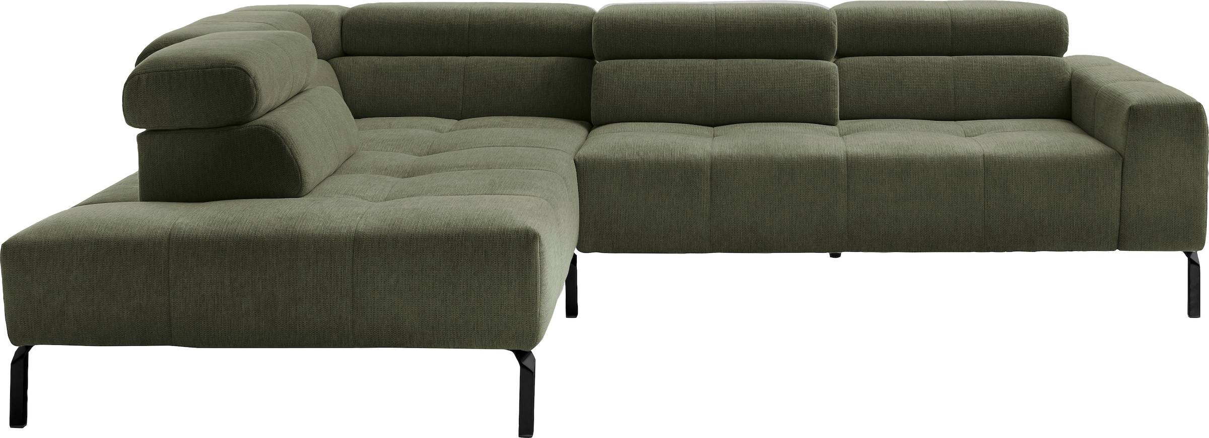 Home affaire Ecksofa »Claya Move, L-Form, Kopf- & Rückenverstellung, Breite 282 cm« Moderne Steppung, weicher Polsteraufbau & saugroboterfreundliche Höhe