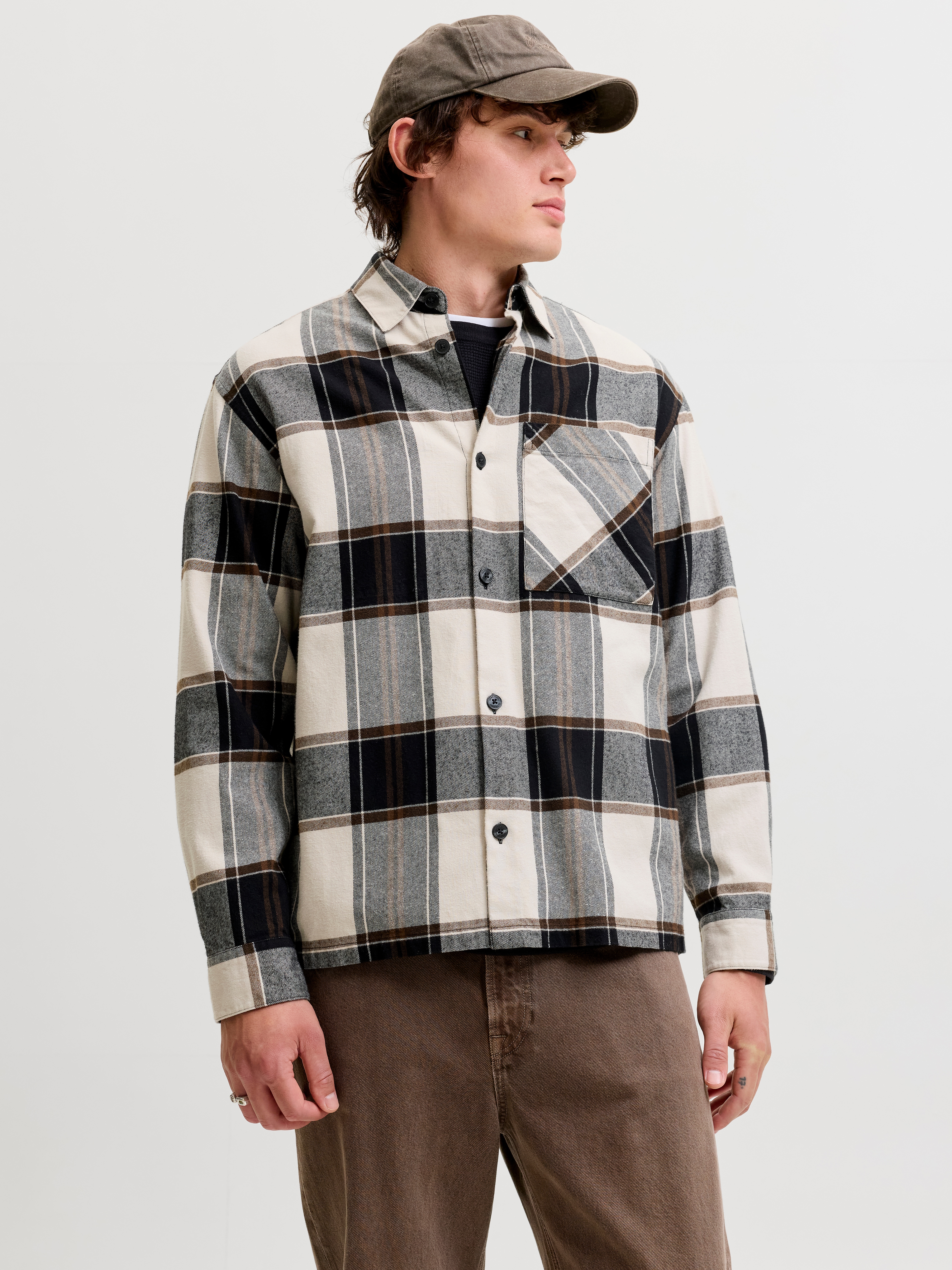 Jack & Jones Langarmhemd "JJEJACKSON OVERSHIRT LS SN" Baumwolle, relaxed fit
