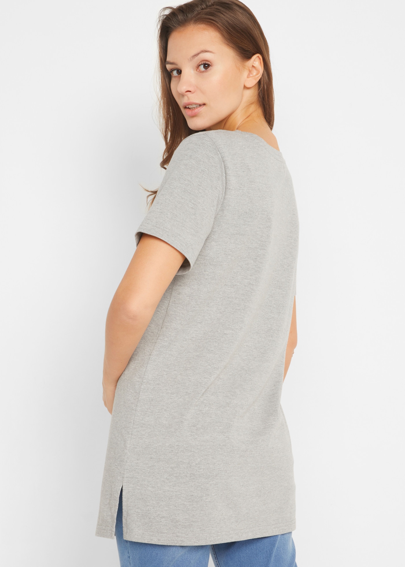 bonprix Longshirt Packung, 2er,  mit V-Ausschnitt, Kurzarm-Design, im praktischen 2er-Pack