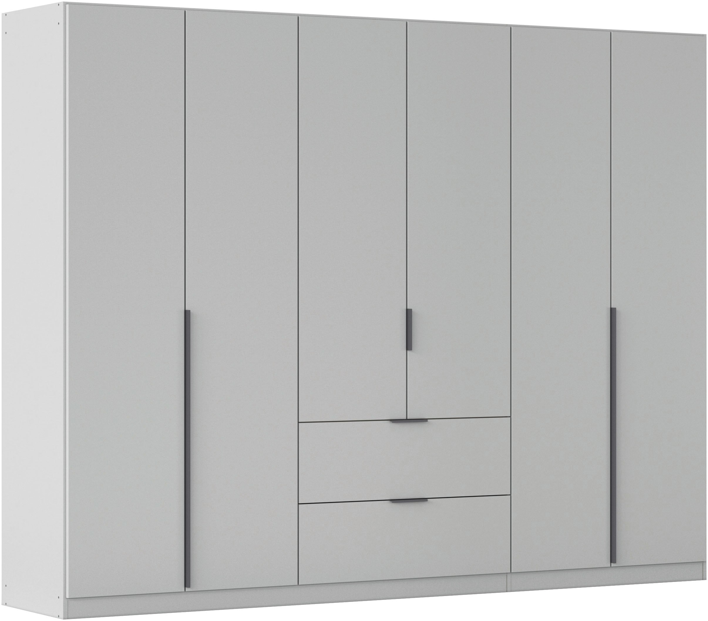 OTTO home Drehtürenschrank "Kleiderschrank Schrank Garderobe AGORDO mit Dekor- oder Hochglanzfront" in zwei Griff-Farben, Breite 271 cm, mit Außenschubkästen, Serie in 7 Breiten und 2 Höhen MADE IN GERMANY