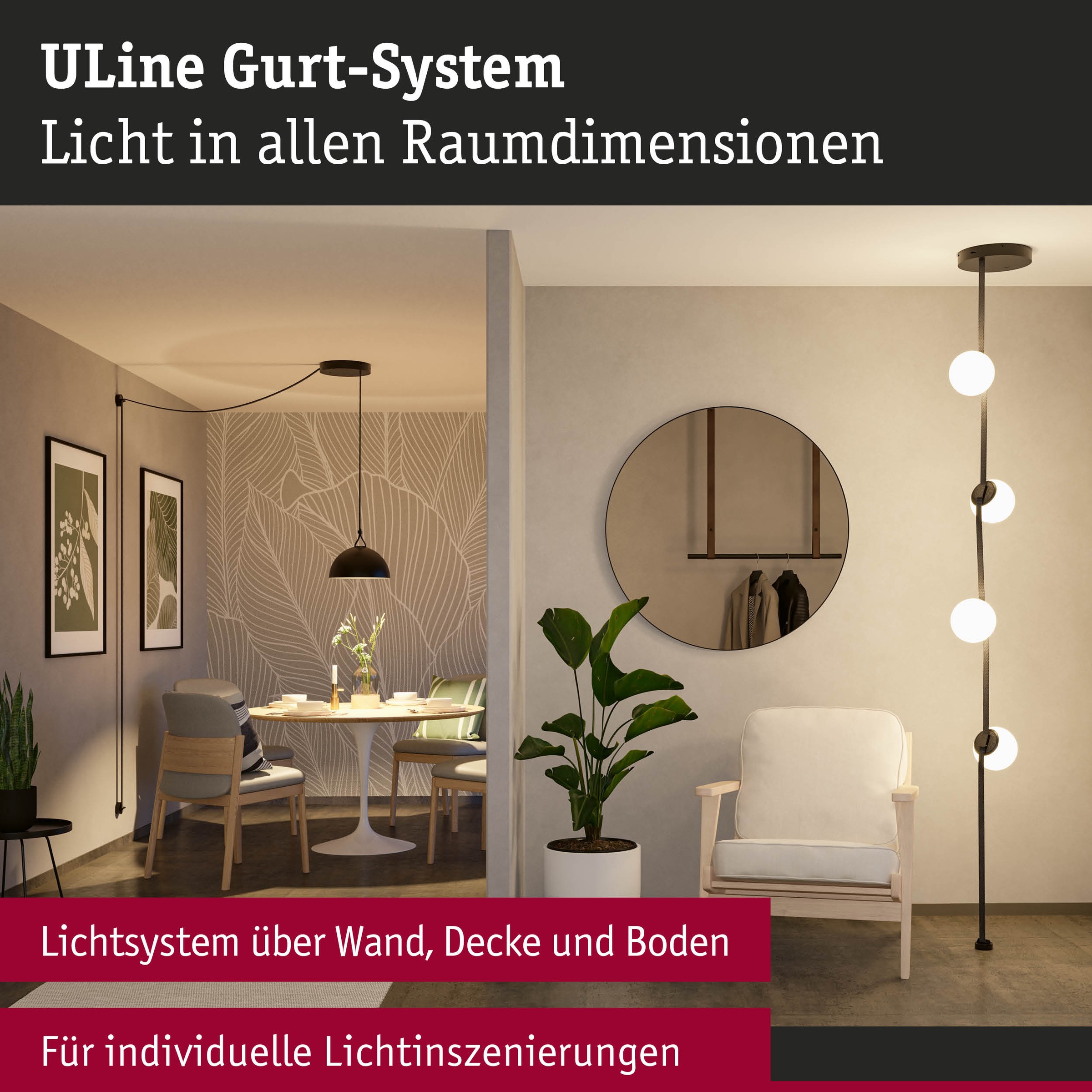 Paulmann Hängeleuchte »ULine  Installationsset 230/48V max. 60W Schwarz« 9 Stk.