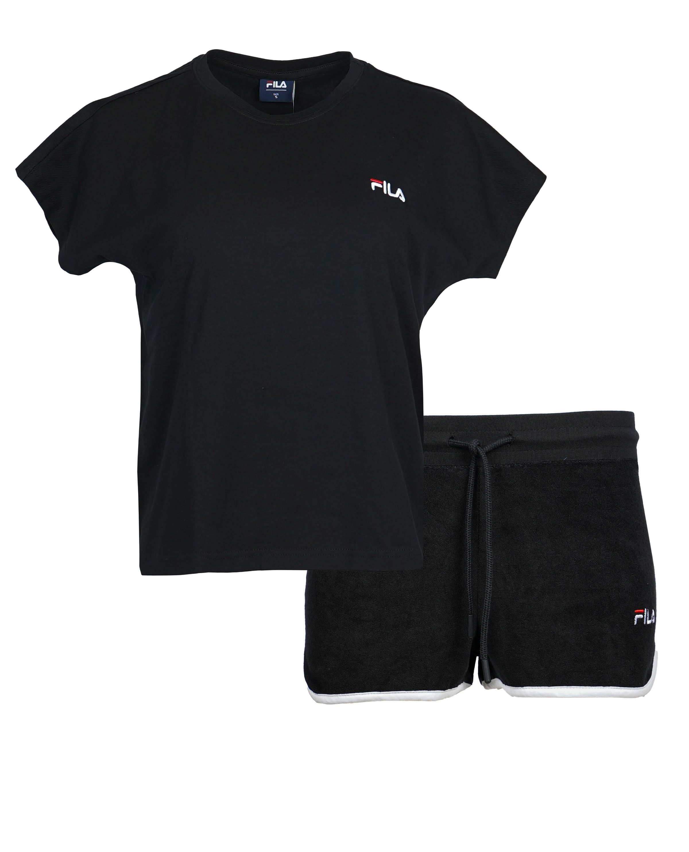 Fila Shorty "WOMAN JERSEY TOP + TERRY SPONGE SHORTS PYJAMAS", (2 tlg.), mit günstig online kaufen