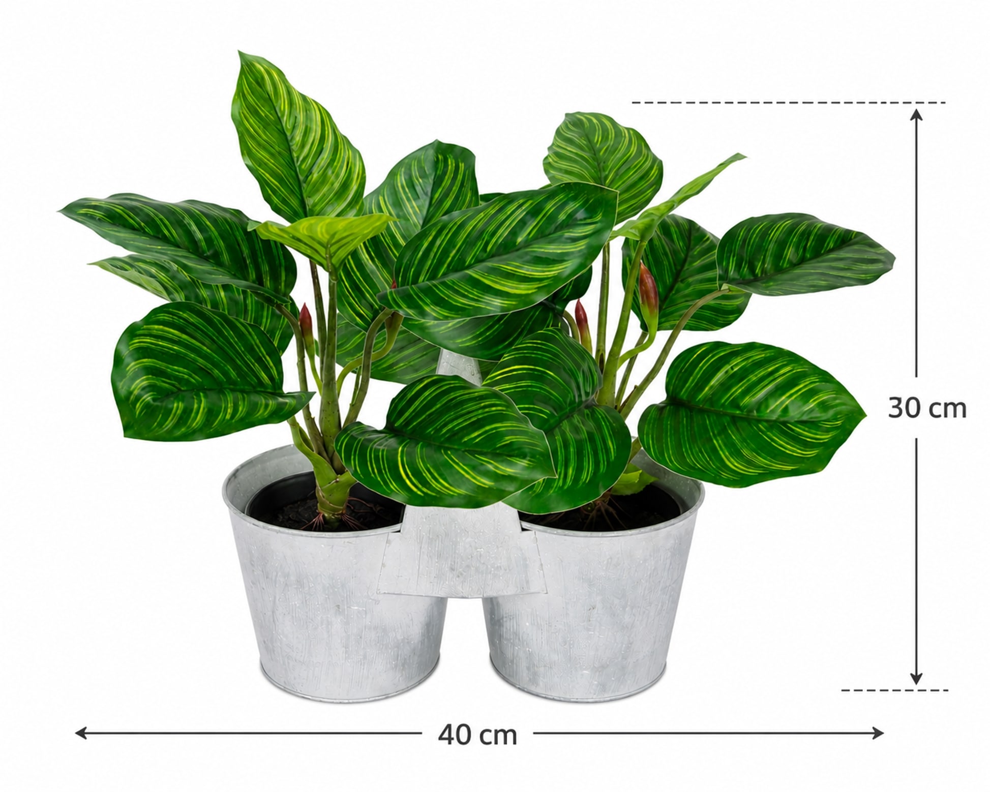 I.GE.A. Kunstblume »Künstliche Maranthus-Pflanze im Metallkorb 30cm Pothos Pflanze« Efeutute Zimmerpflanze Deko Seidenblume Kunstpflanze Blattpflanze