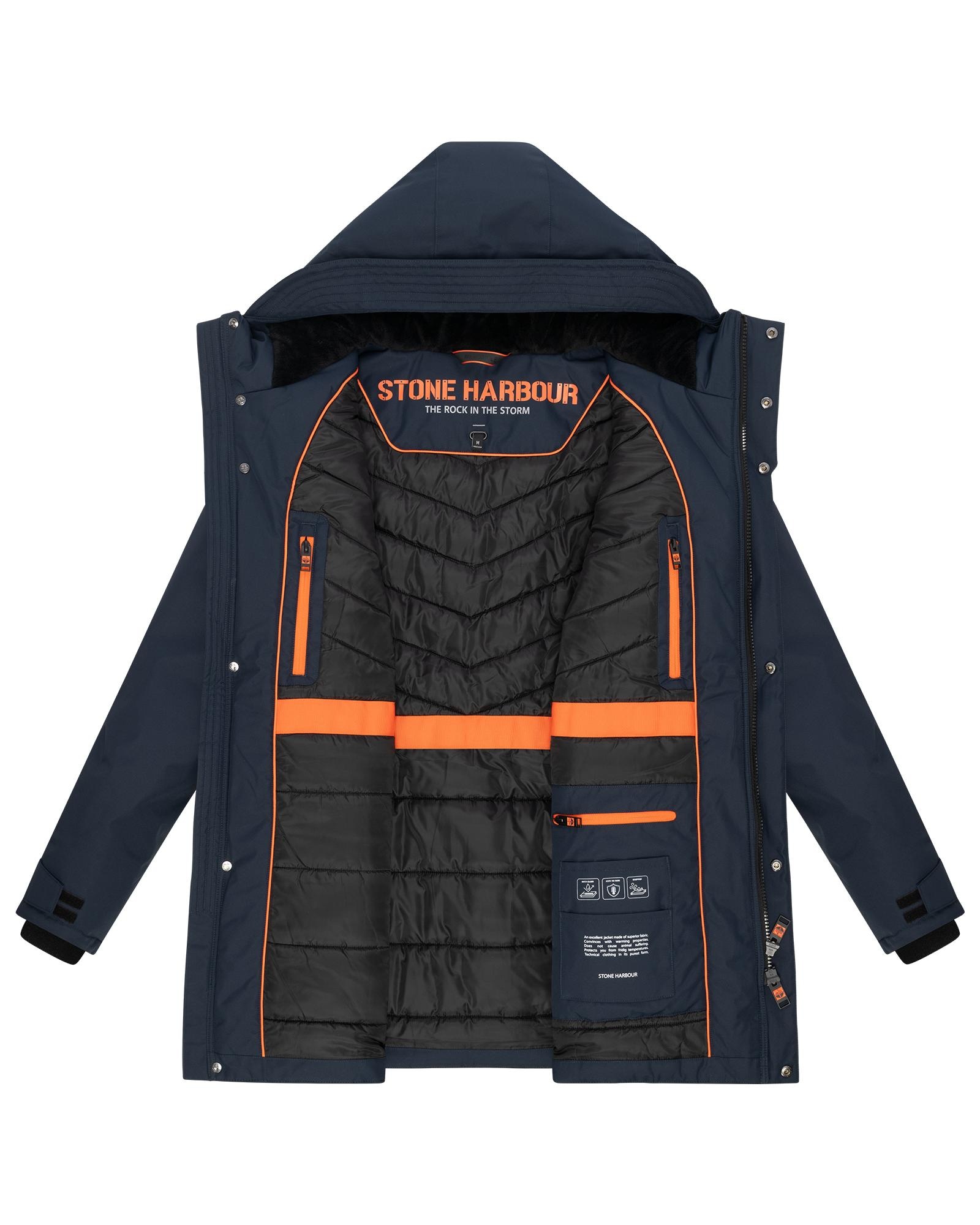 Stone Harbour Wintermantel »Netaan XX«, Herren Kurzmantel mit kuscheliger Kapuze