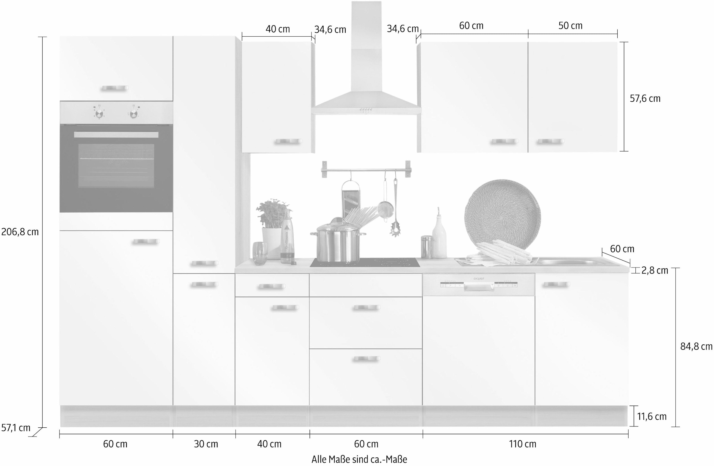 OPTIFIT Küchenzeile »Faro«, ohne E-Geräte, Breite 300 cm