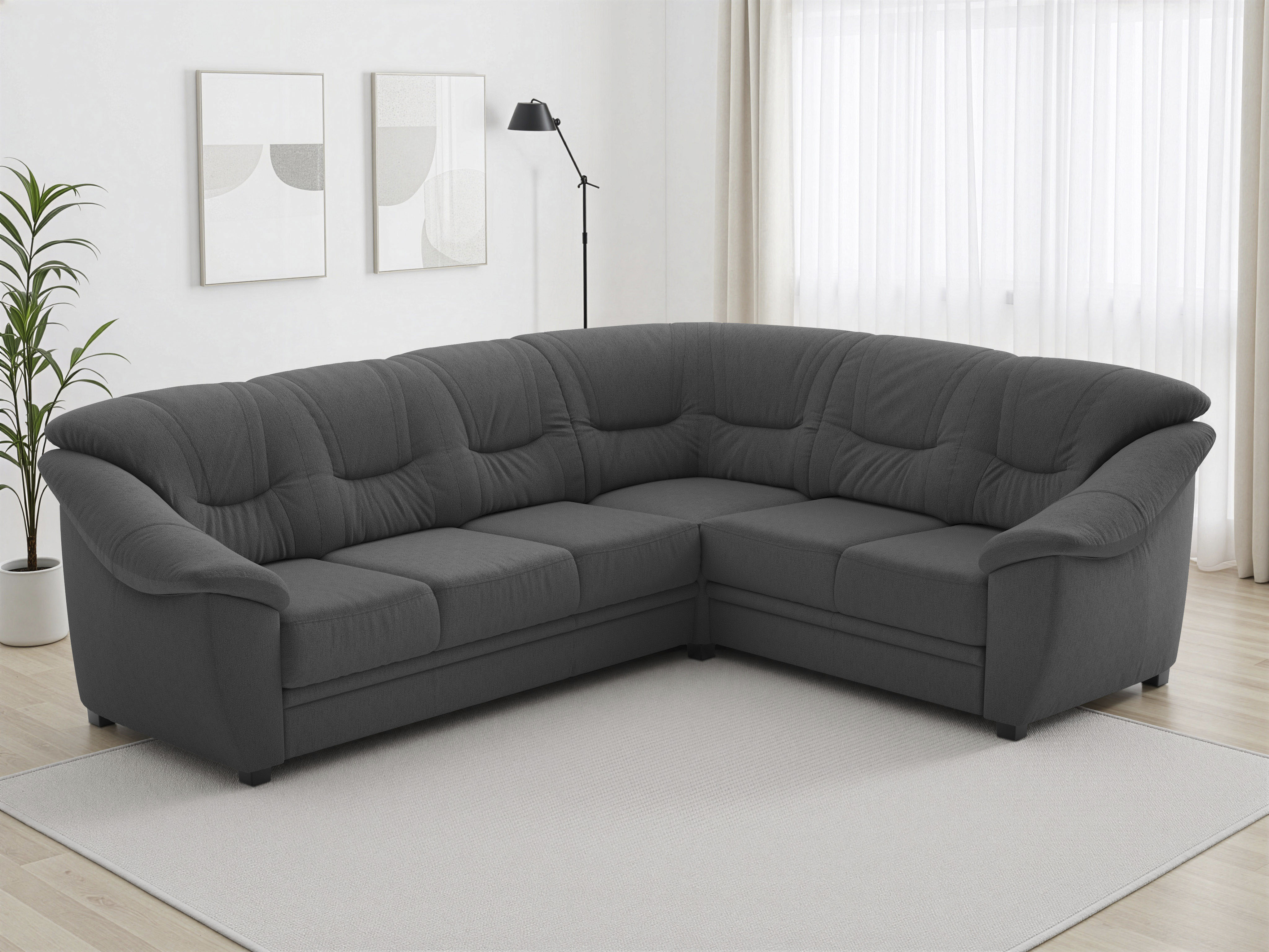 sit&more Ecksofa "Savona L-Form, B. 262 cm, Komfortsitz, Eckcouch mit Stoff- & Lederwahl" optional Schlaffunktion, Liegefl. 120x195 cm