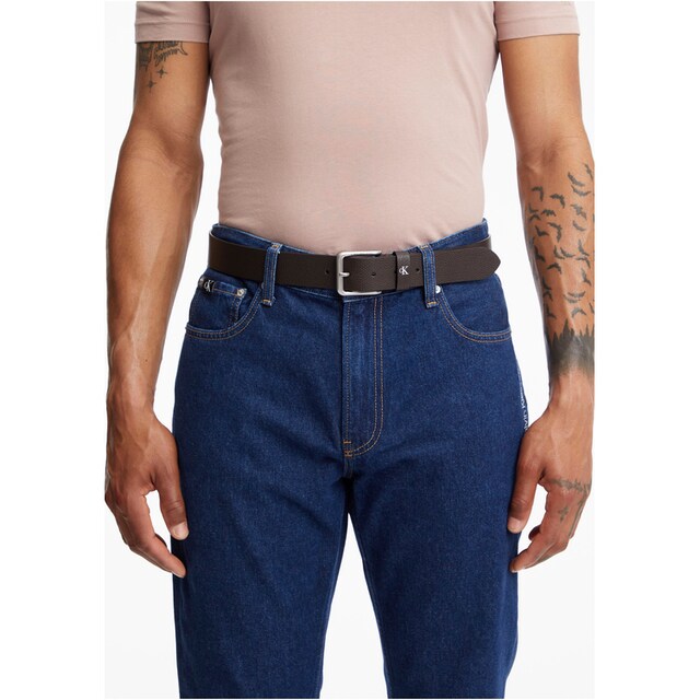 Calvin Klein Jeans Ledergürtel »ROUND CLASSIC BELT 35MM«, mit Logoprägung  kaufen | BAUR