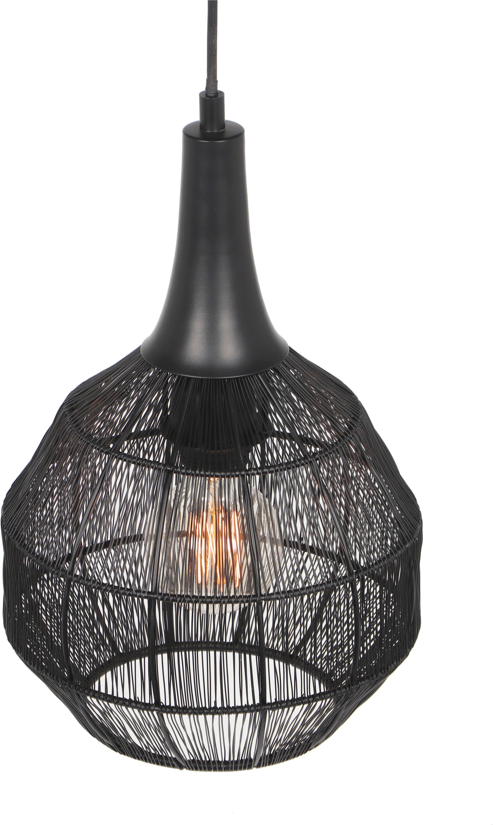 TRIO Leuchten Pendelleuchte »SORAYA, 1-flammige Hängelampe mit Drahtgeflecht Lampenschirm« E27 1 Stk. warmweiß - kaltweiß exkl 1xE27 max 10W Höhe bis 150 cm einstellbar Hängeleuchte Wohnzimmer