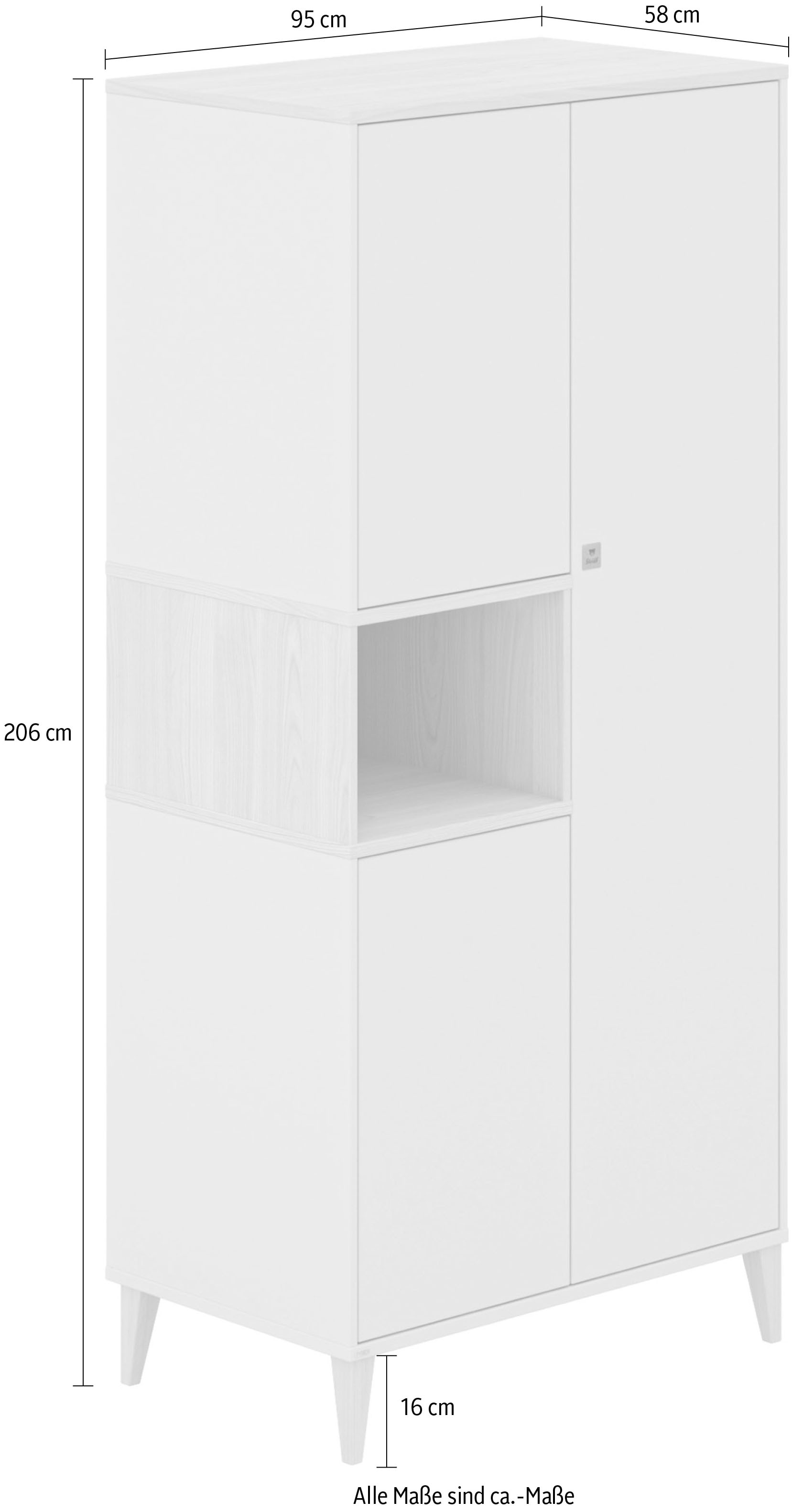 PAIDI Kleiderschrank »MILA & BEN Steiff by PAIDI«, mit 3 Türen, inklusive Einlegeböden und 2 Kleiderstangen