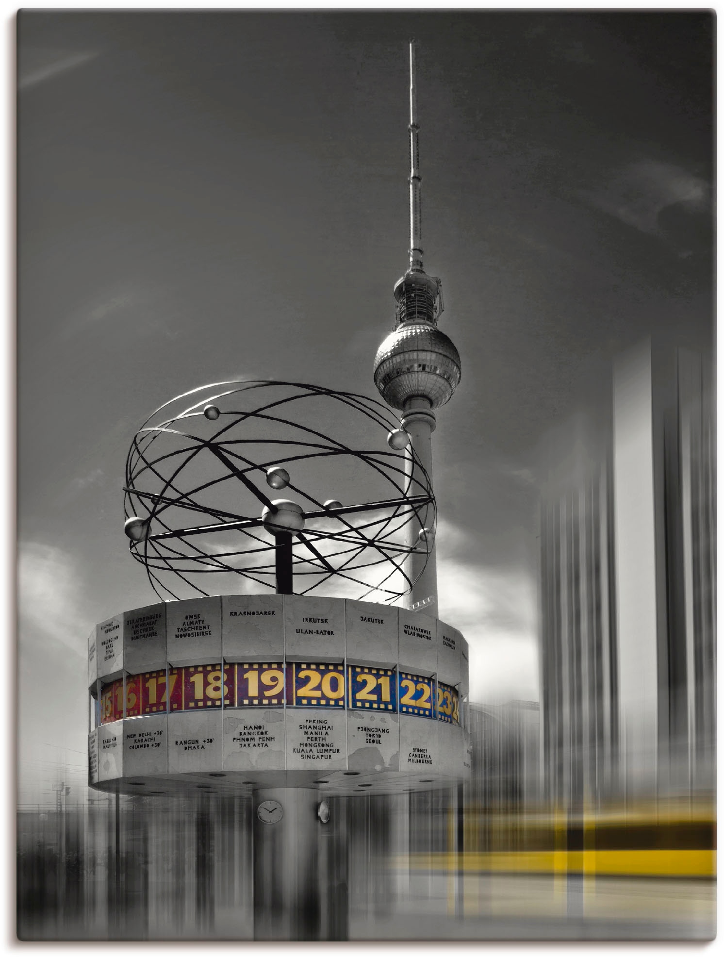 Artland Wandbild »Dynamische-Kunst Berlin Alexanderplatz«, Gebäude, (1 St.), als Leinwandbild, Poster in verschied. Größen