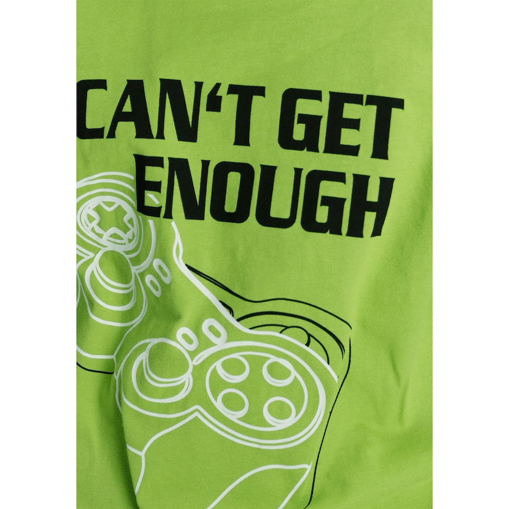 KIDSWORLD T-Shirt & Bermudas »CAN´T GET ENOUGH - Spruch«, (Set, 2 tlg.)