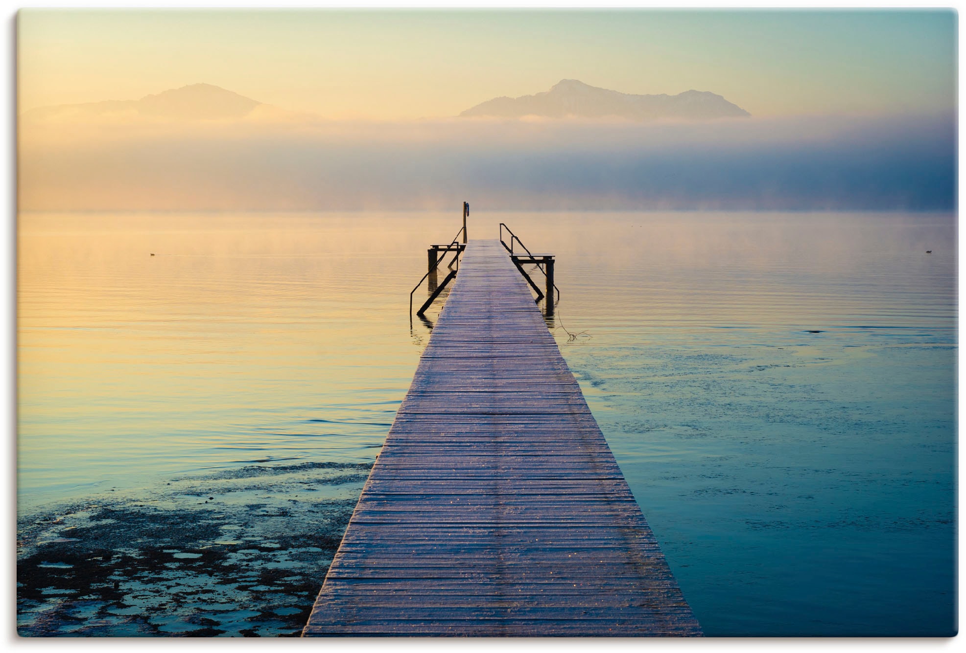 Poster Wandaufkleber BAUR am als Chiemsee«, St.), bestellen in (1 Artland oder | Leinwandbild, Seebilder, Größen Wandbild Alubild, versch. »Sonnenaufgang