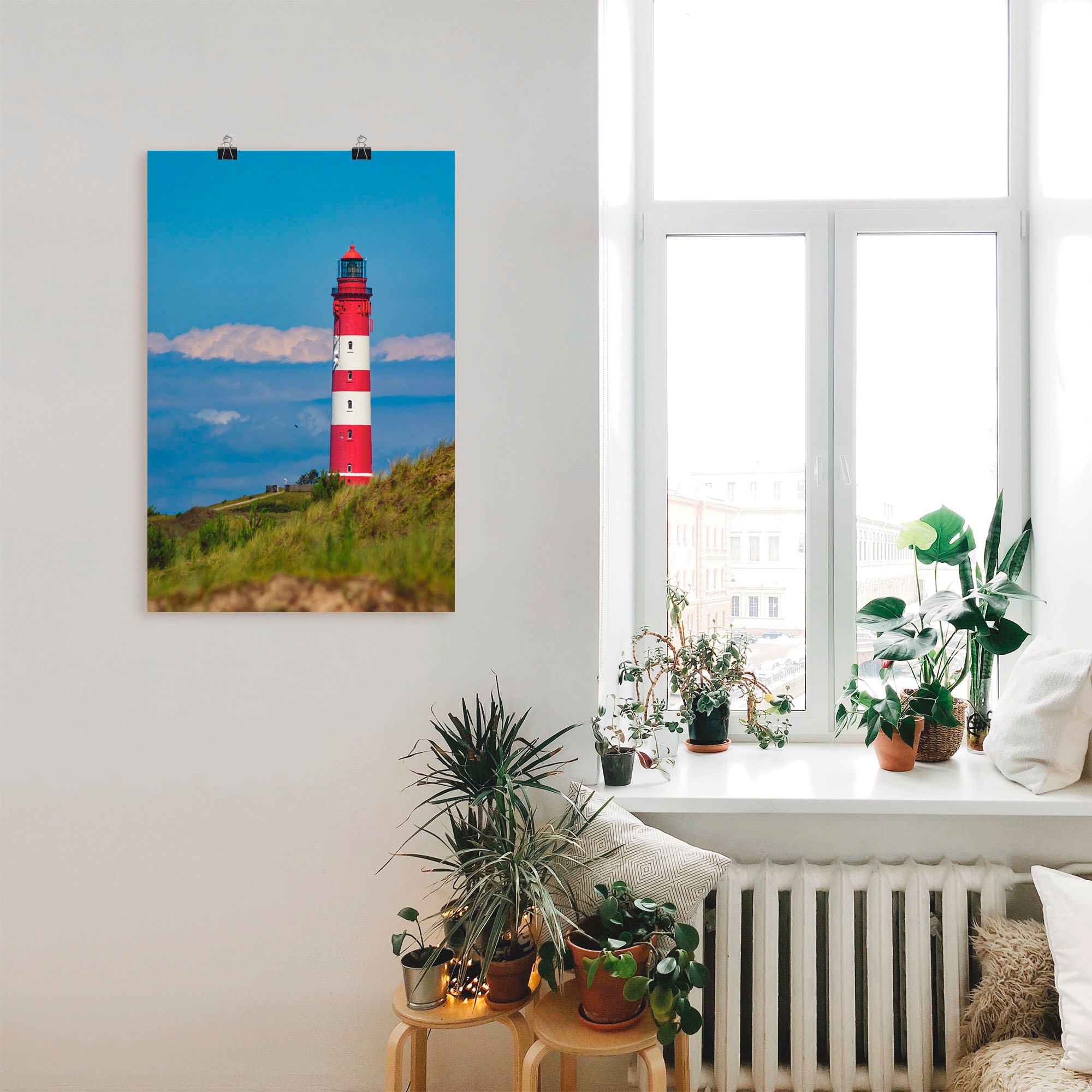 Artland Wandbild "Leuchtturm von Amrum", Gebäude, (1 St.), als Leinwandbild günstig online kaufen