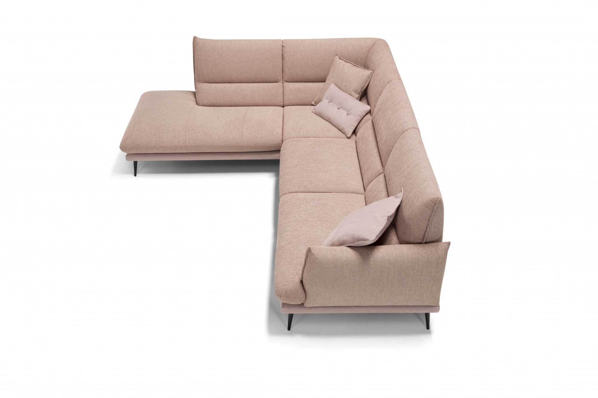 Egoitaliano Ecksofa "FUNNY, hochwertiges & aktuelles Design, bequeme Rückenlehne, L-Form" toller Sitzkomfort, hochwertiger Strukturmix-Bezug, Breite 265cm