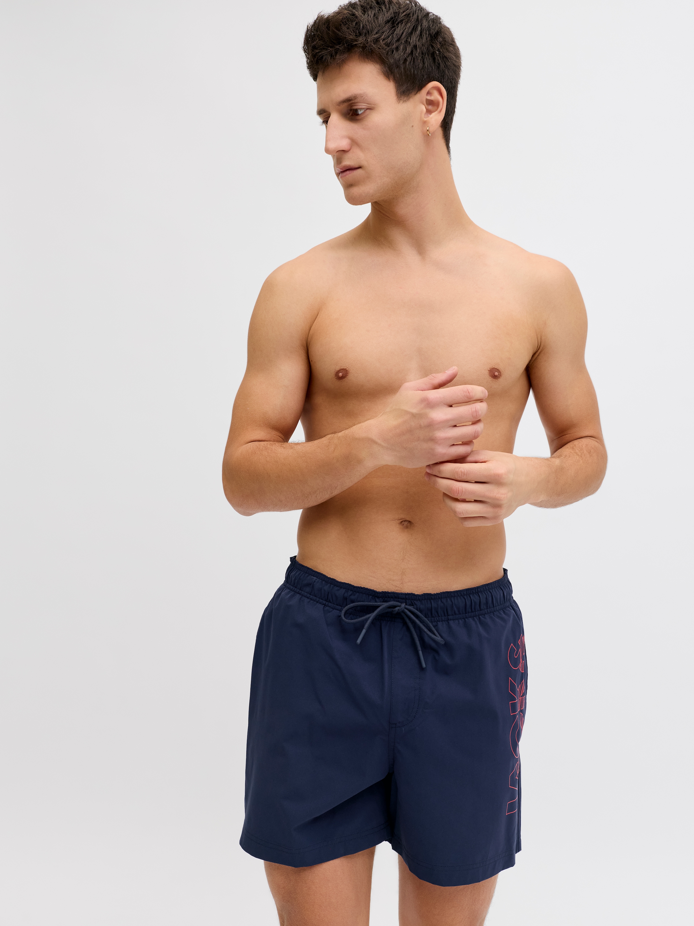 Jack & Jones Badeshorts »JPSTMAUI WAVE LOGO SWIM SHORTS SN« Kunstfaser, normal geschniten