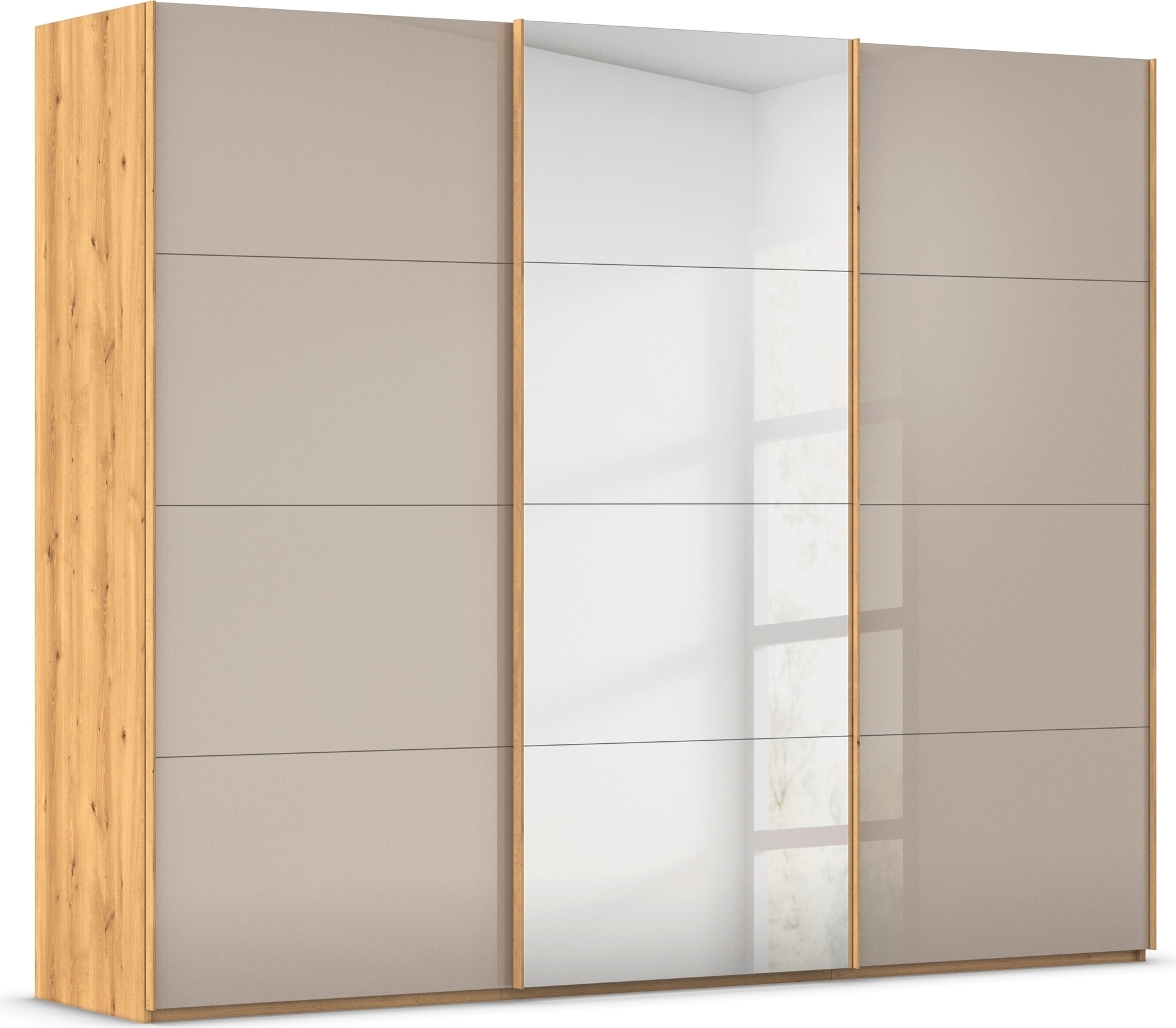 rauch "Kleiderschrank Schrank Garderobe Schlafzimmerschrank SCALE-FYRA" edle viergeteilte Türen Spiegel/Glas-Mix viele Farben MADE IN GERMANY
