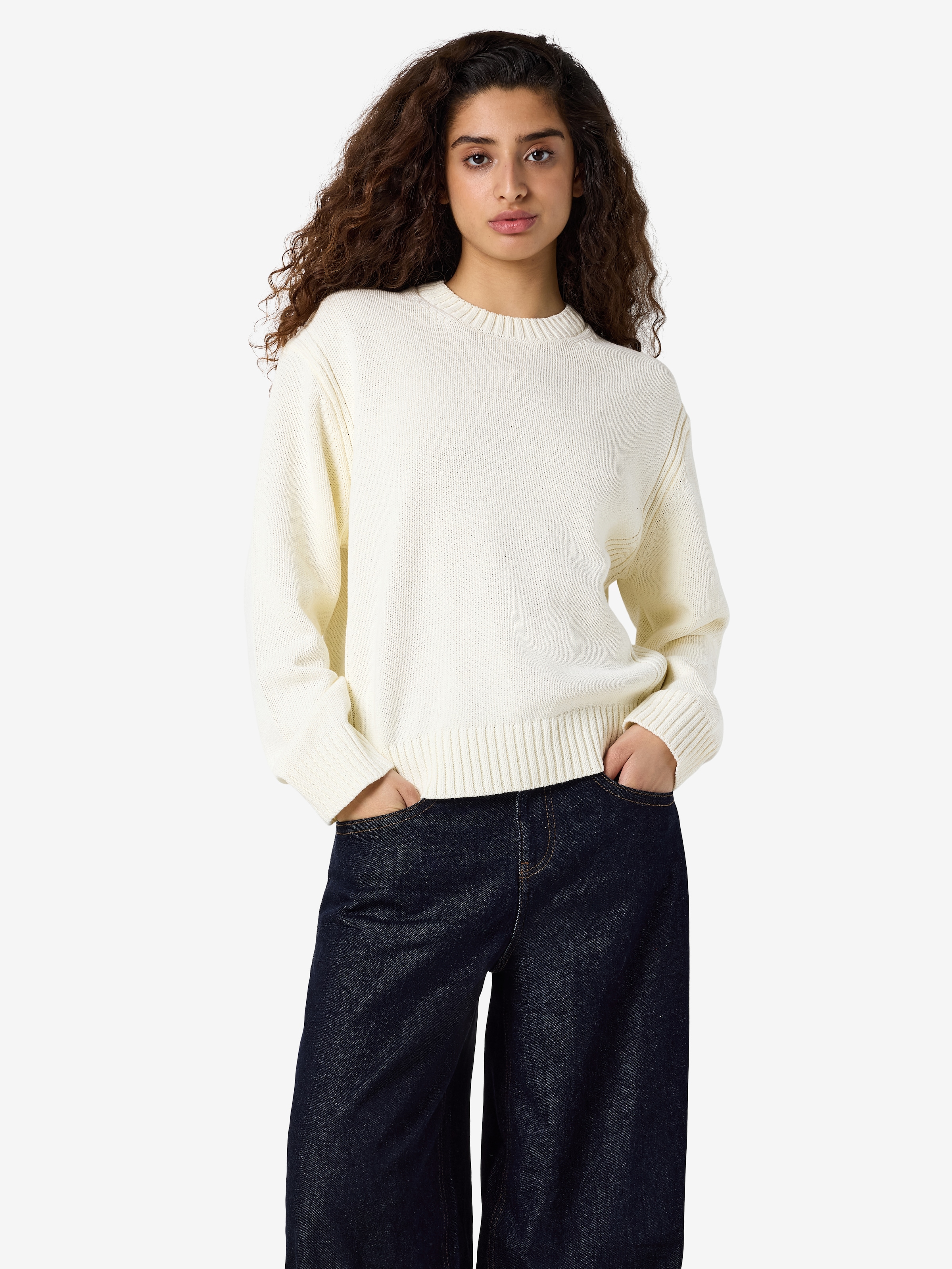 Noisy may Rundhalspullover »NMDARA L/S O-NECK KNIT NOOS« Baumwollmischung, regular fit