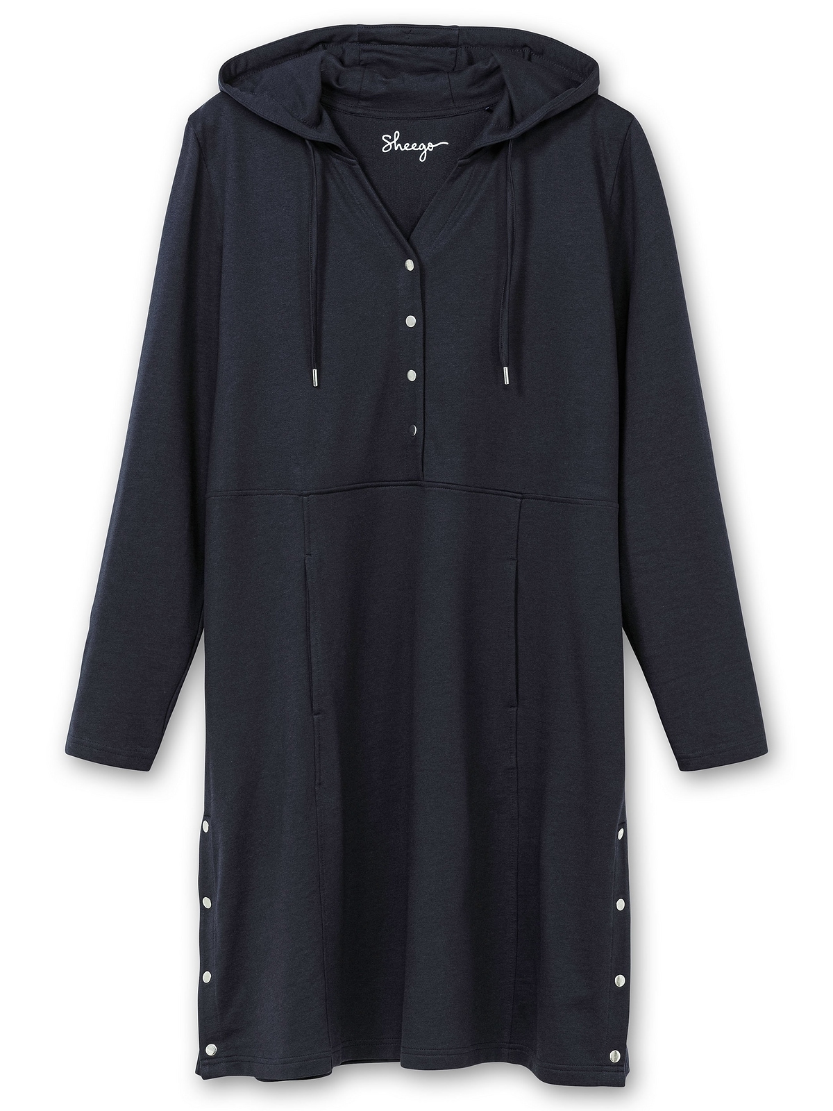 Sheego Sweatkleid »Große Größen«, mit Seitenschlitzen und Knopfleiste