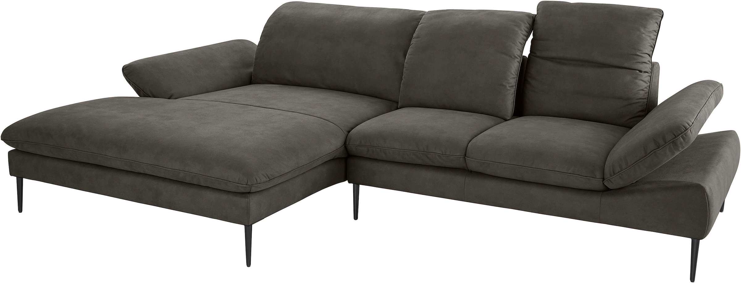 W.SCHILLIG Ecksofa »enjoy&MORE, Designsofa, elegant und bequem, L-Form«, Sitztiefenverstellung, Füße schwarz pulverbeschichtet, Breite 310 cm
