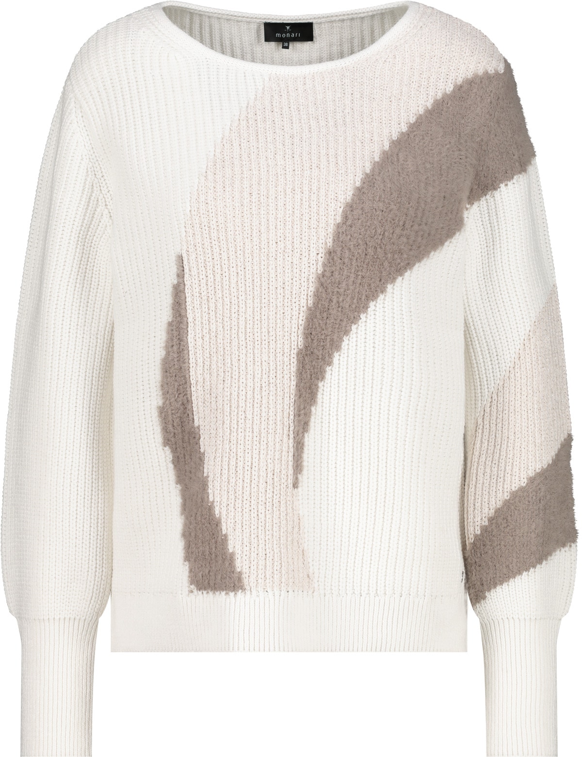 Monari Strickpullover »Pullover Intarsie«, Mit Rundhalsausschnitt