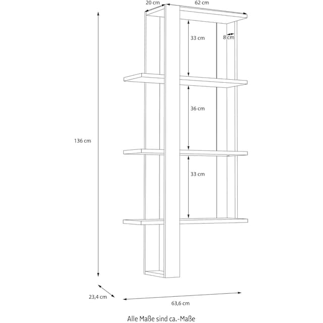 FORTE Wandregal, Höhe ca. 136 cm bestellen | BAUR