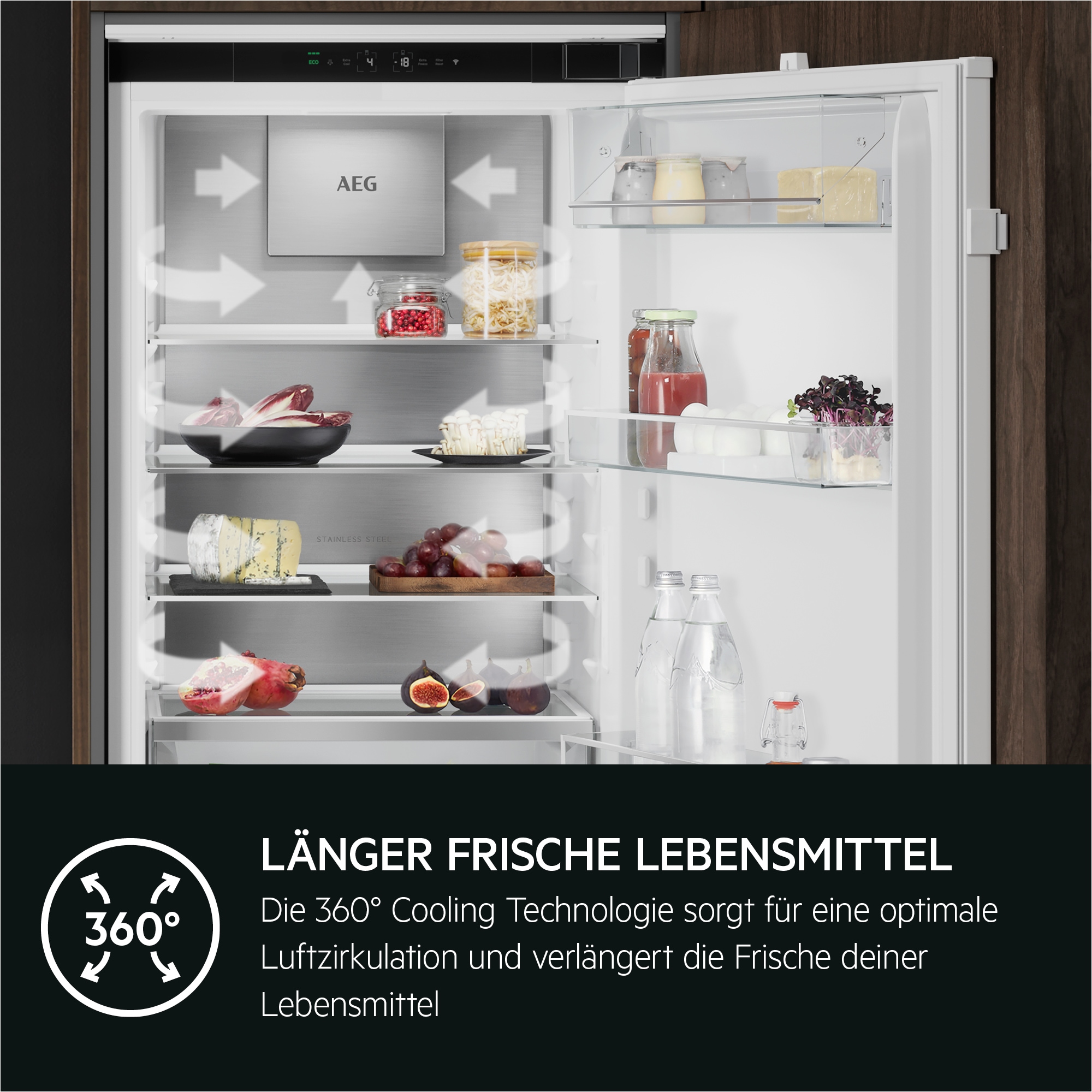 AEG Einbaukühlgefrierkombination 7000 »TSC7M183DS«, GreenZone+ Schublade