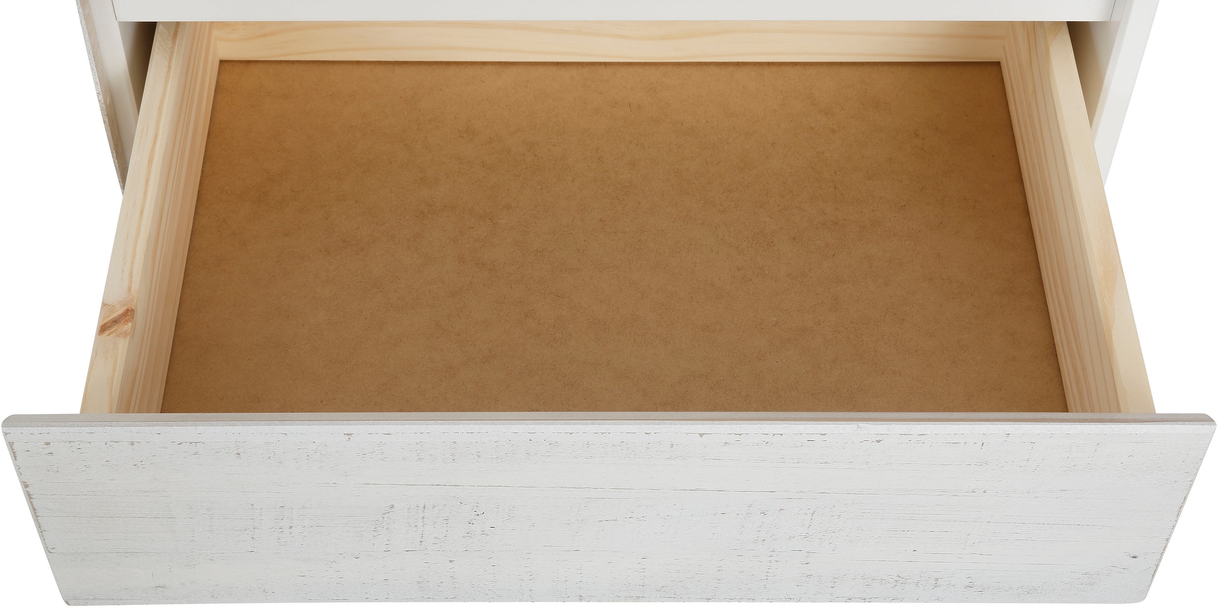 Home affaire Highboard »Morgan Midischrank«, Kommode aus massivem Kiefernholz, eingefräste Griffmulden, Höhe 120 cm