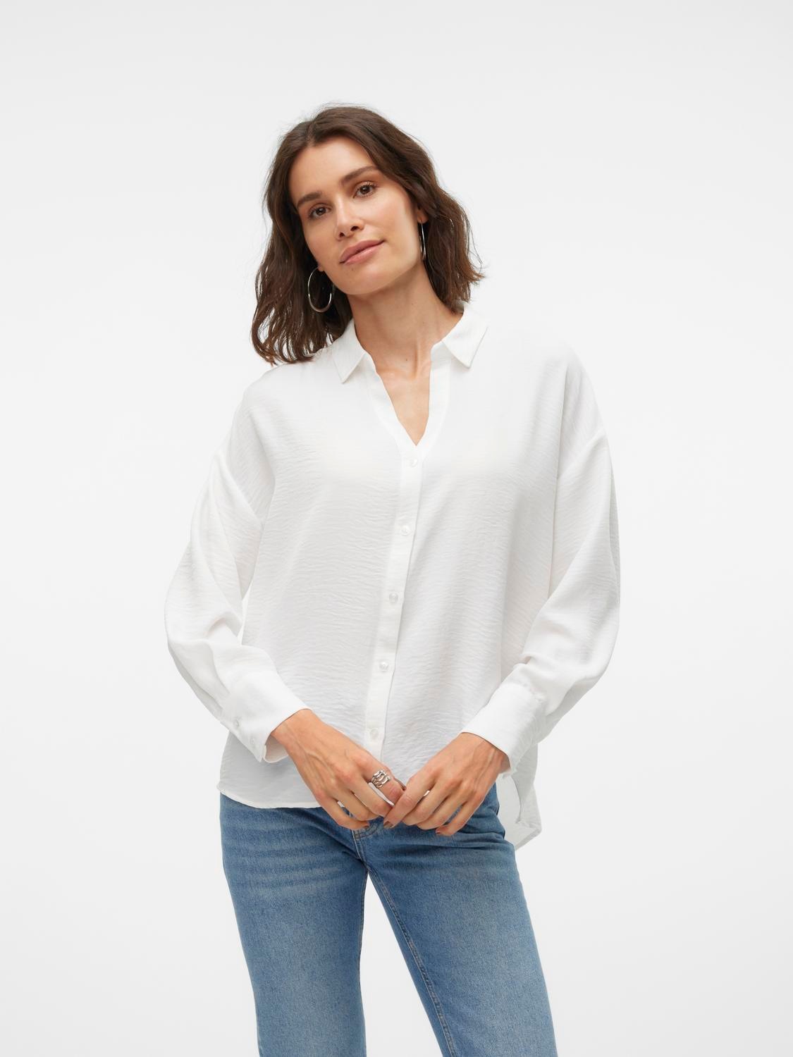 Vero Moda Langarmbluse "VMMELANEY QUEENY LS SHIRT WVN NOOS" Kunstfaser, loo günstig online kaufen