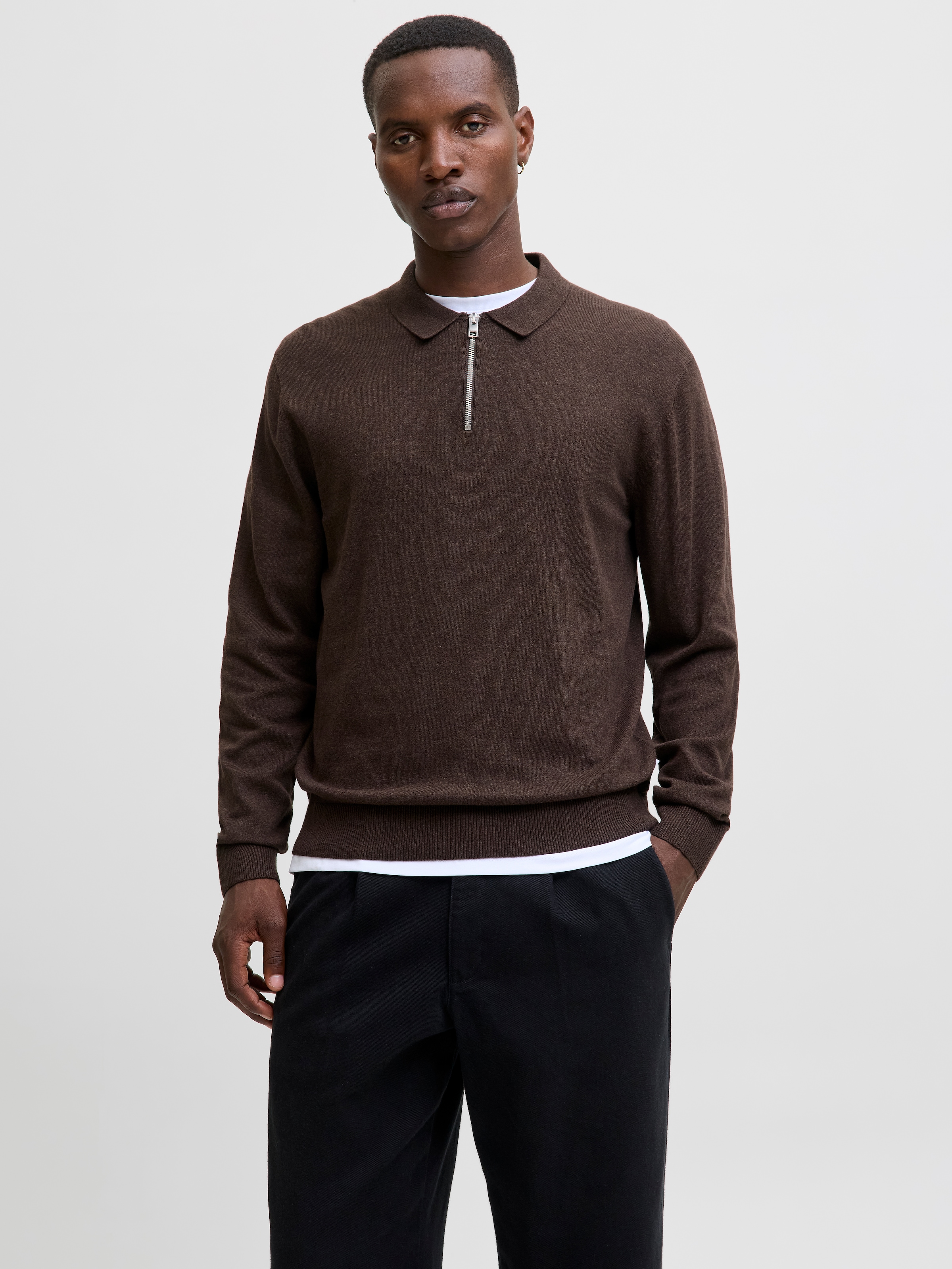 Jack & Jones "JJEEMIL KNIT POLO HALF ZIP LS NOOS" mit Polo Kragen günstig online kaufen