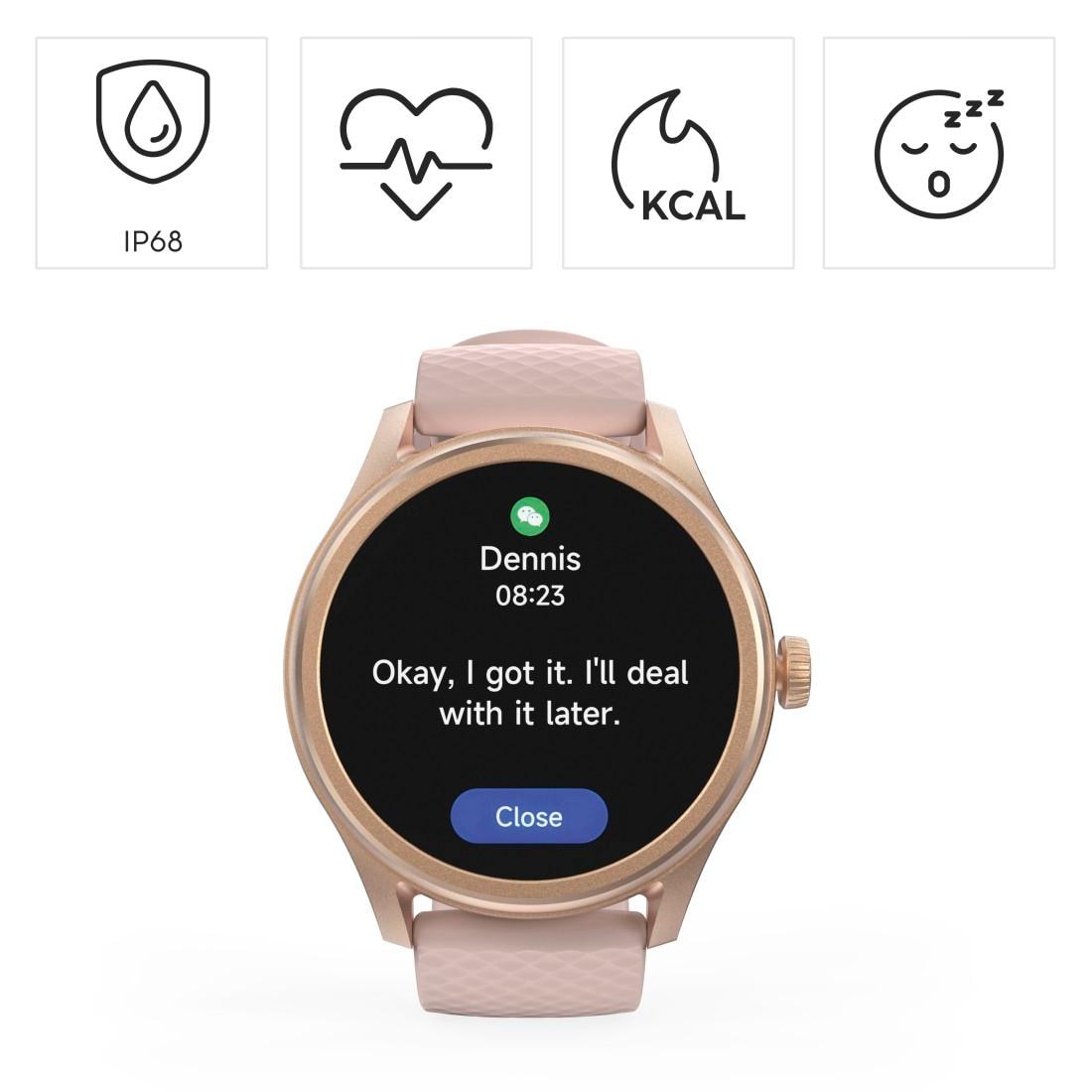 Hama Smartwatch »Smartwatch 1,38“ (Anruffunktion, WhatsApp etc., Schlafmonitor, IP68)«, (/ 1,38 Zoll),)