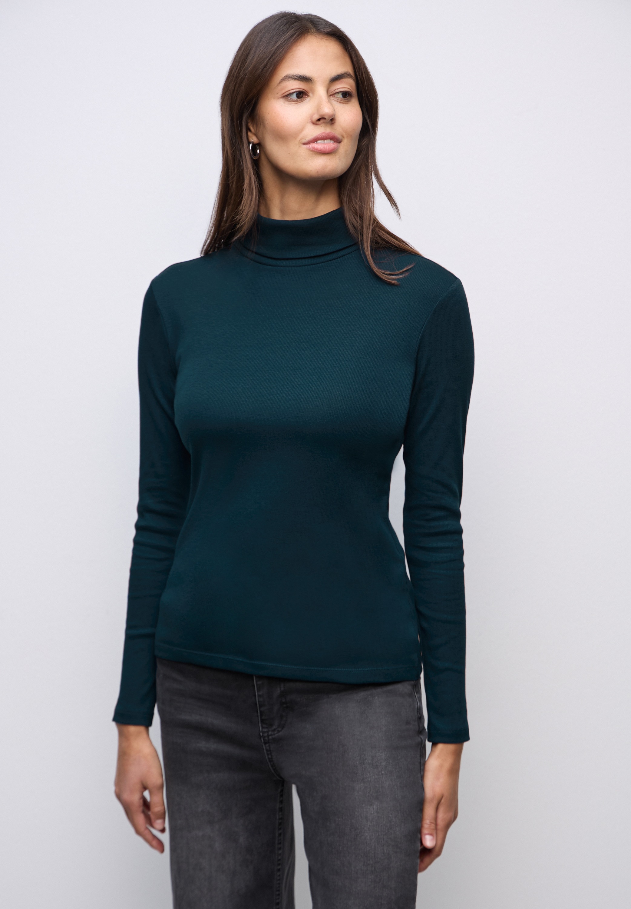 STREET ONE Langarmshirt mit Rippstrick-Struktur günstig online kaufen