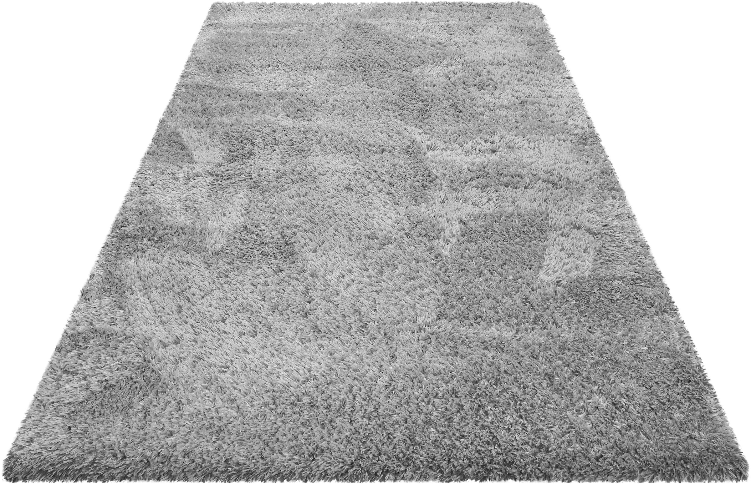 Hochflor-Teppich ESPRIT "YOGI ESP-096", silber (silberfarben), B:133cm H:50mm L:200cm, Polyester, Teppiche, Läufer, flauschiger weicher Flor, Wohnzimmer