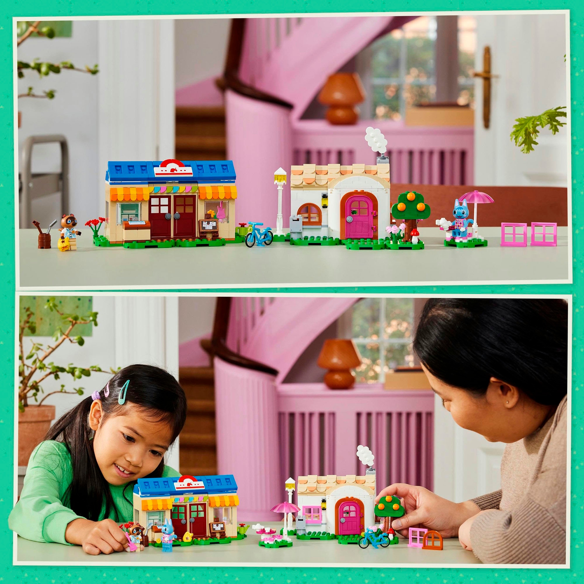 LEGO® Konstruktionsspielsteine »Nooks Laden und Sophies Haus (77050), LEGO® Animal Crossing«, (535 St.), Made in Europe