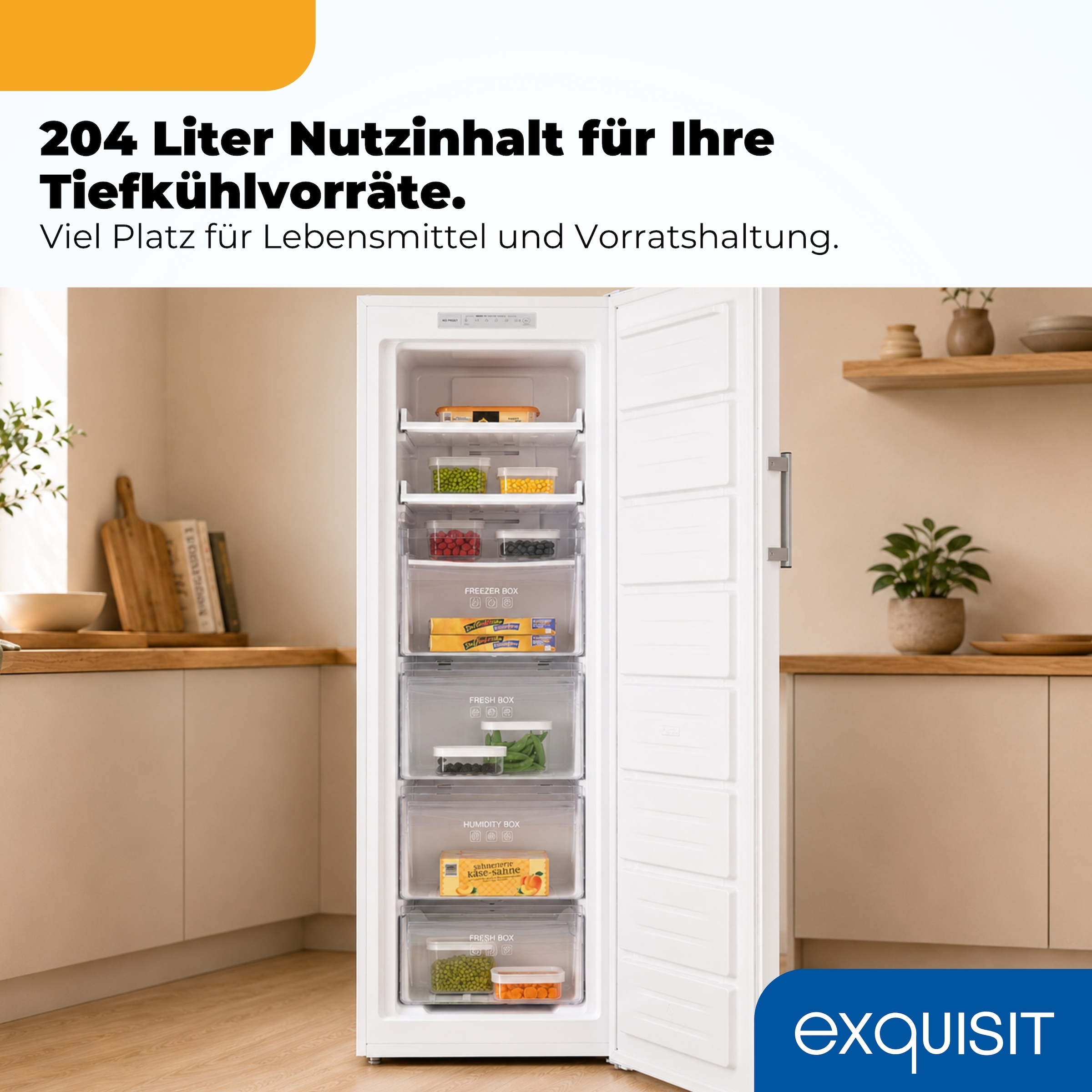 exquisit Gefrierschrank »GS271-NF-H-040C« 170 cm hoch 54,5 cm breit Viel Platz, starke Gefrierleistung & flexible Anpassung für den Alltag