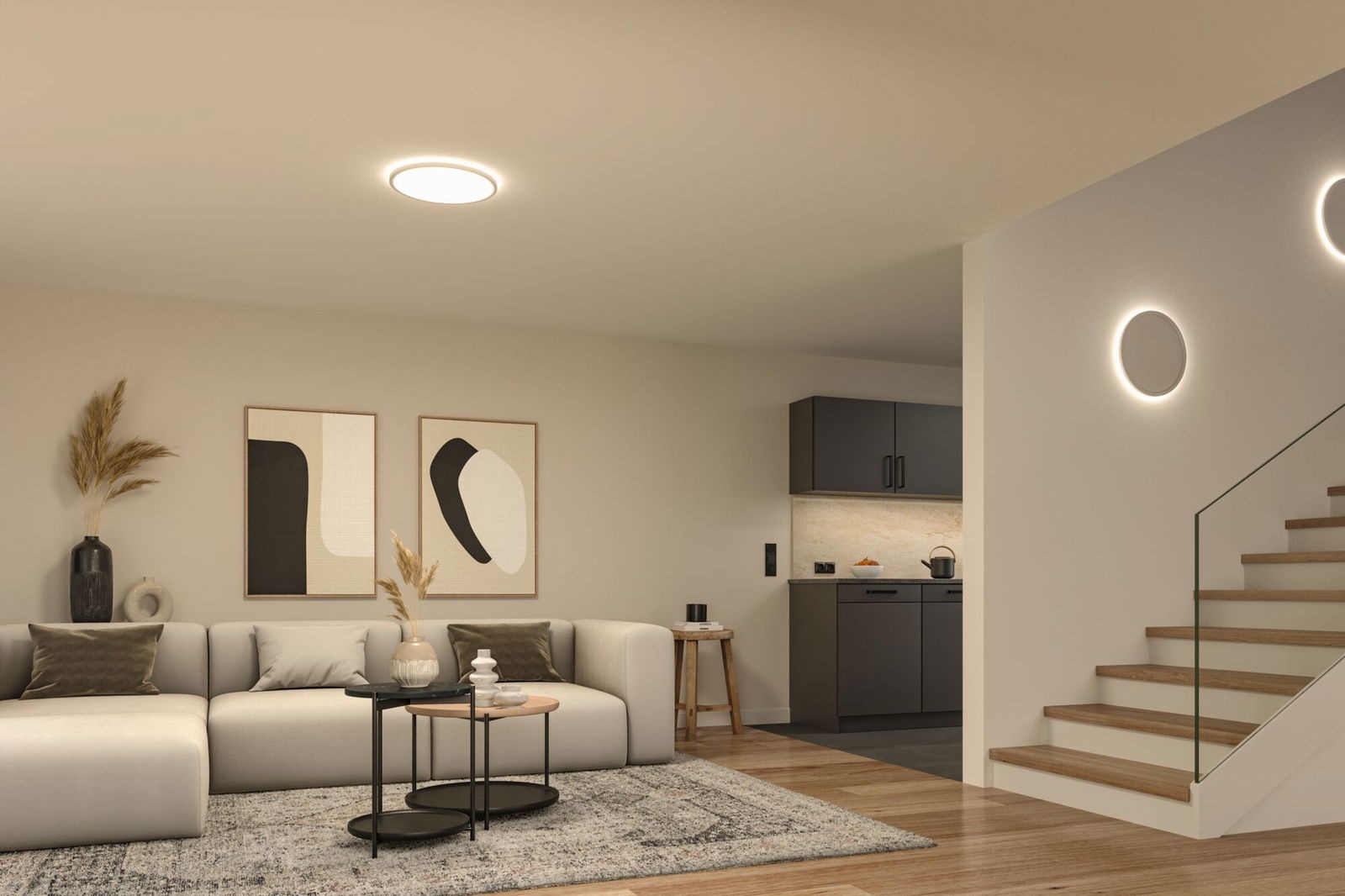 Paulmann LED Panel »LED Panel Atria Shine rund 400mm 323W 3680lm / 280lm 3000K«, 1 flammig