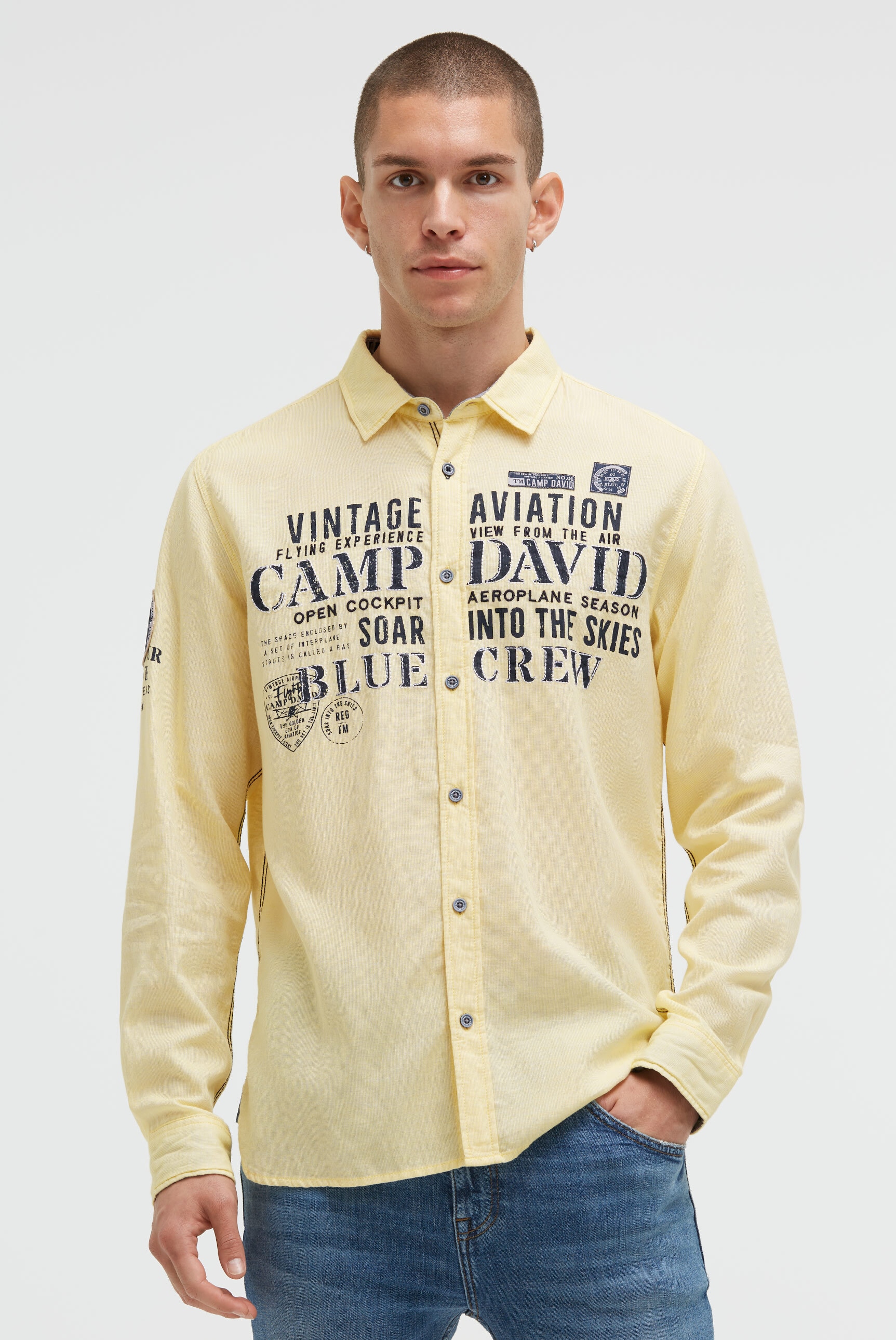 CAMP DAVID Langarmhemd, aus Baumwolle günstig online kaufen