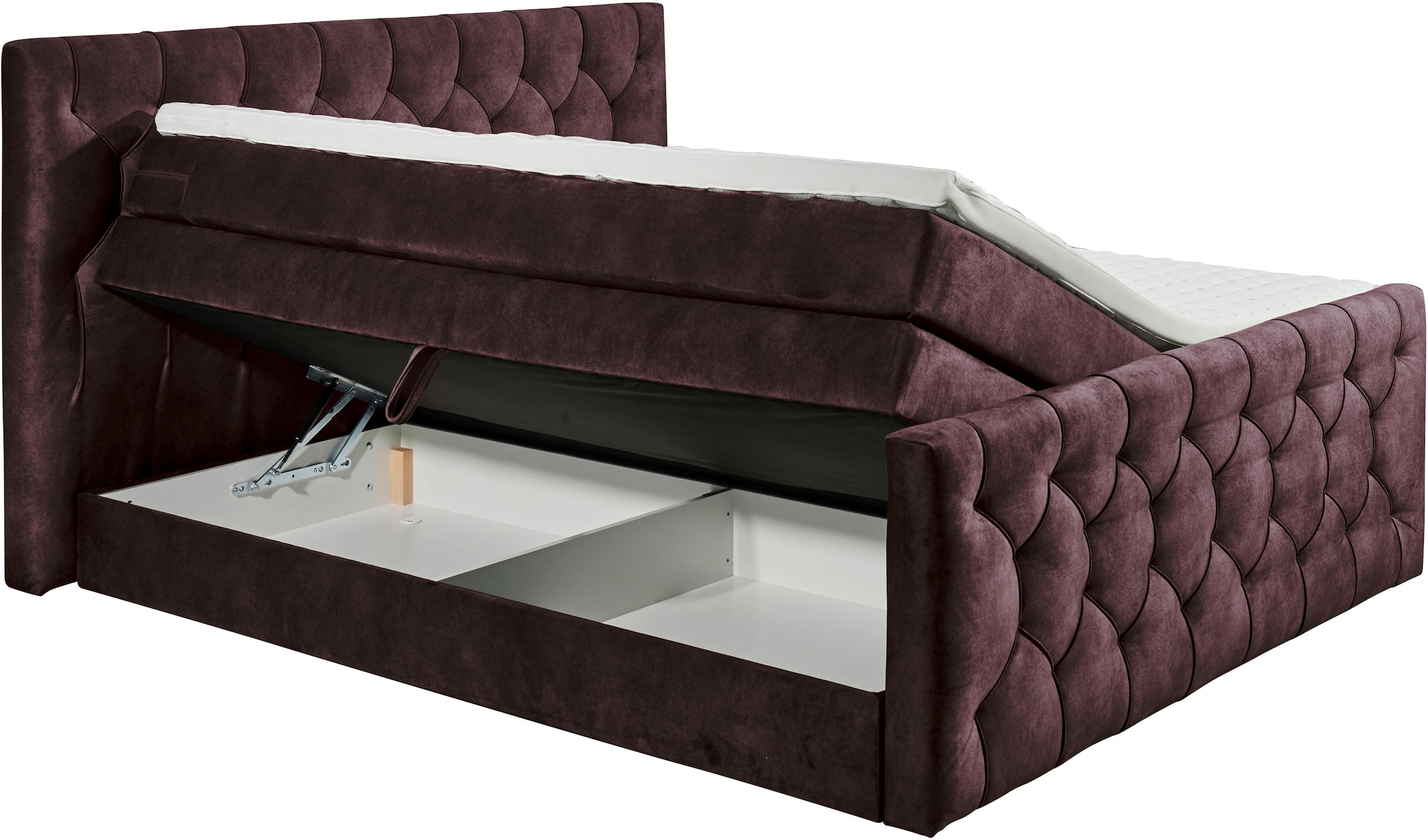 ED EXCITING DESIGN Boxspringbett »Cashfield«, inkl. einem Topper mit  Klimaband (180x200cm) und zwei Bettkästen | BAUR
