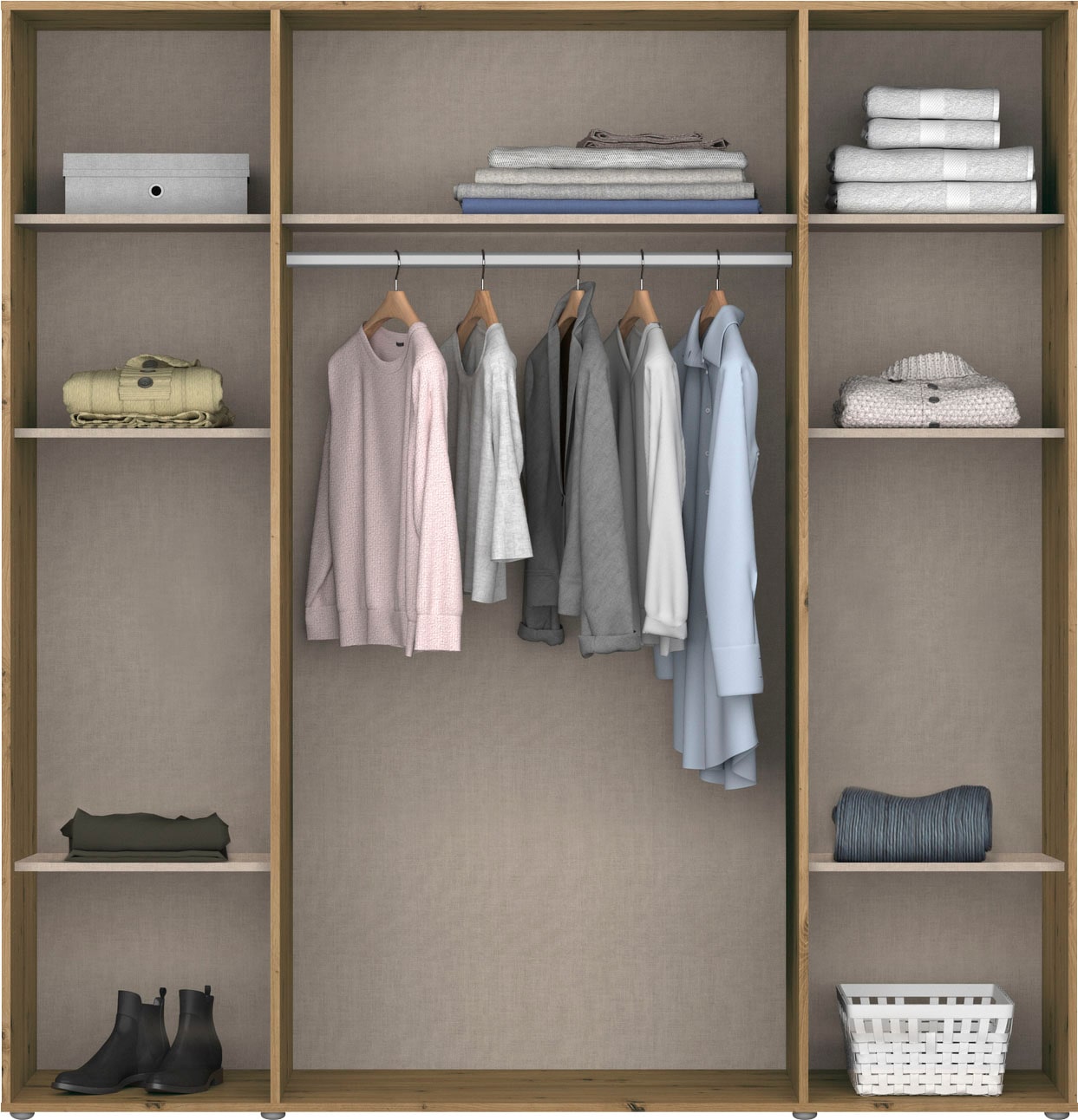 rauch Kleiderschrank »VOYAGER Otto´s Choice Garderobe Wäscheschrank TOPSELLER Schlafzimmer«, (in 3 verschiedenen Ausstattungen BASIC/CLASSIC/PREMIUM), Schrank mit modernen Griffen in viel Stauraum MADE IN GERMANY