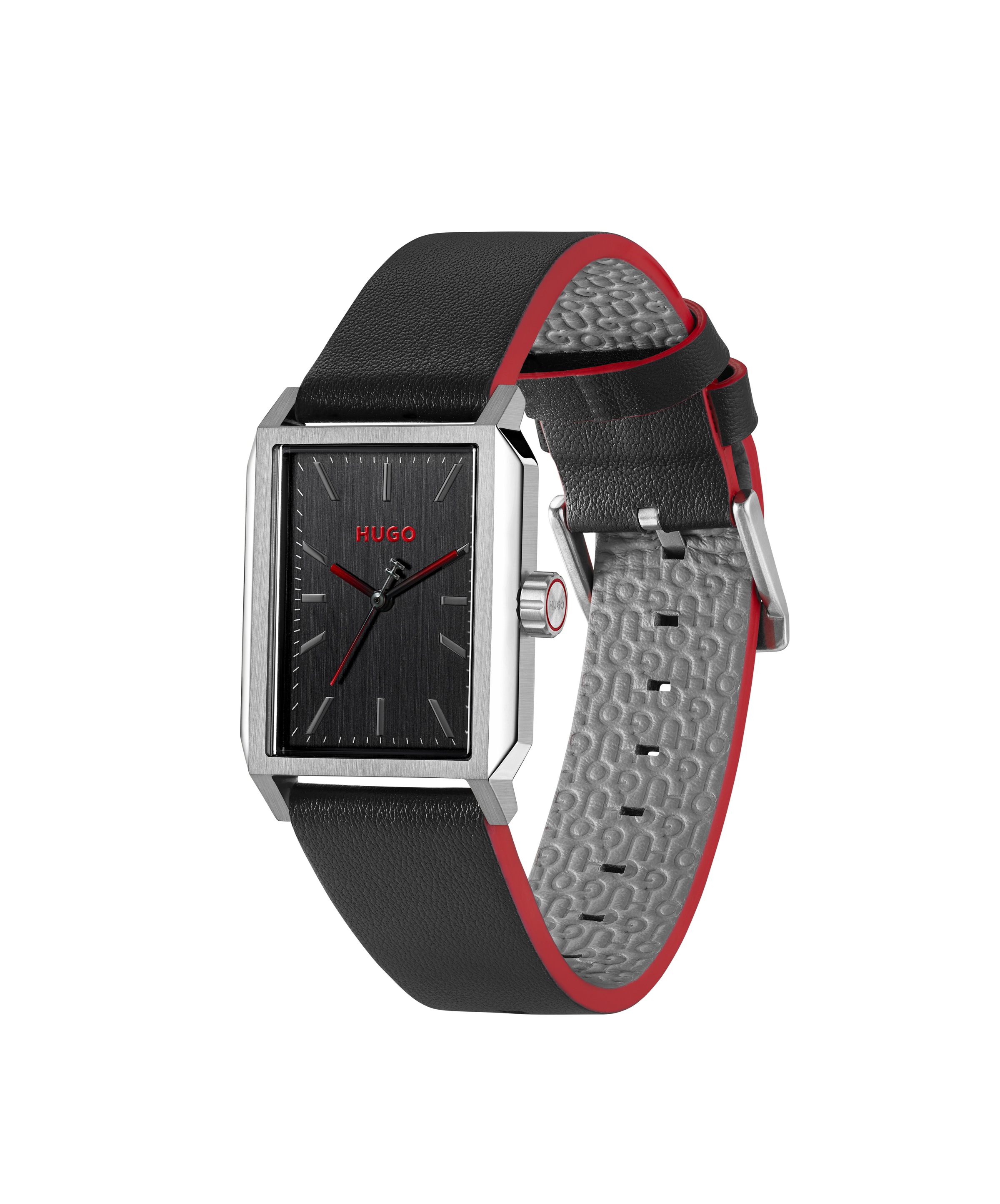 HUGO Quarzuhr »#STEEZE« Armbanduhr, Damenuhr, Herrenuhr, Lederarmband, analog