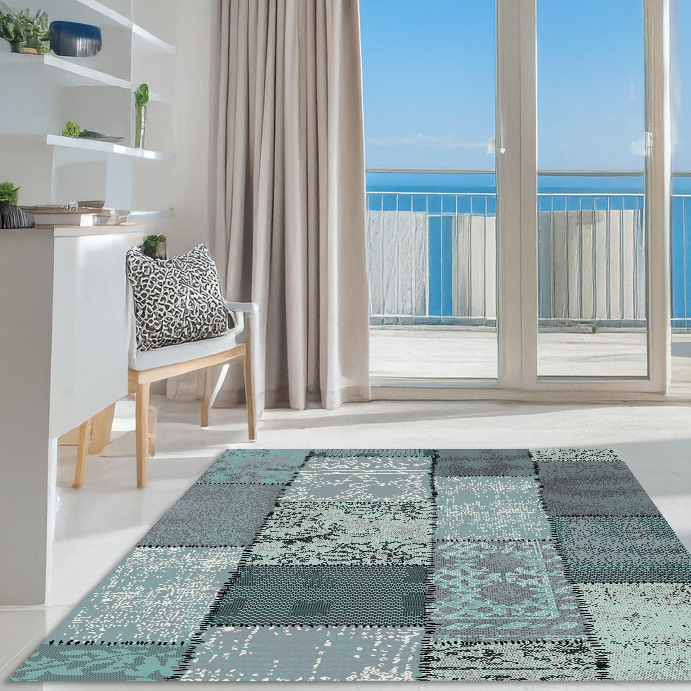 my home Teppich "Garry" rechteckig 7 mm Höhe Vintage, Kurzflor, Patchwork-D günstig online kaufen