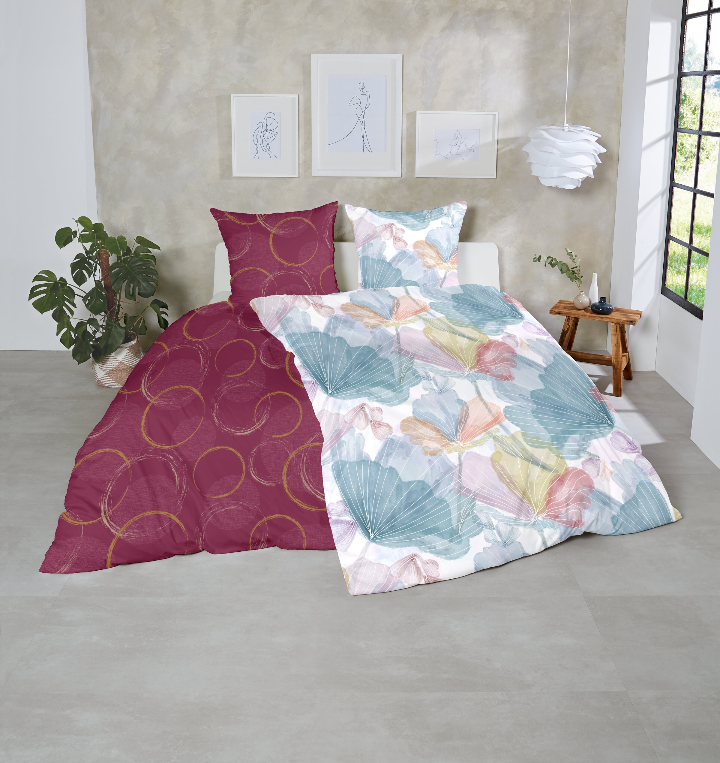 Primera Bettwäsche »Mako-Satin -Bettwäsche Lucida« 2 Stk. tlg. mit frischem Blumendesign