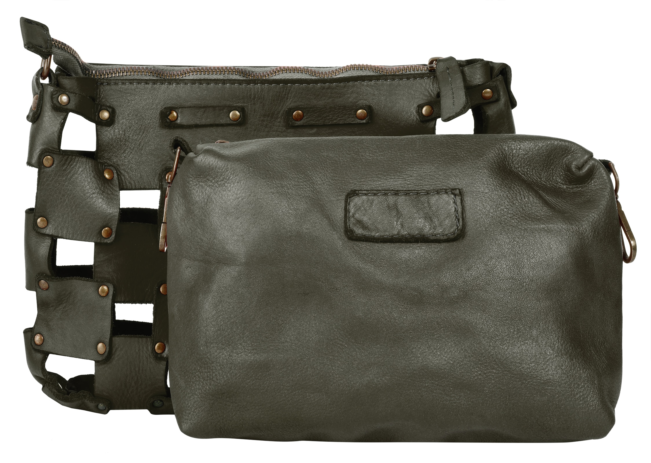 Samantha Look Umhängetasche echt Leder, Made in Italy