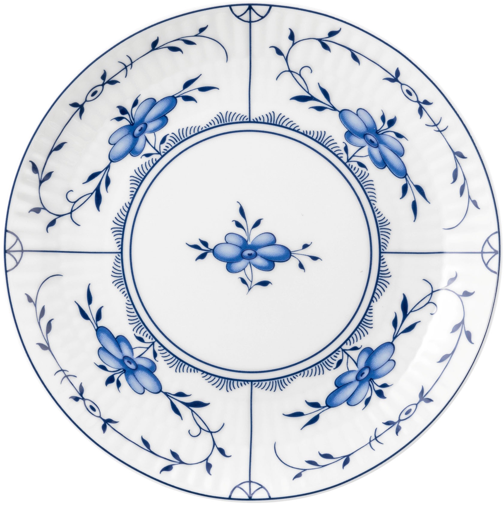 Brotteller SELTMANN WEIDEN "Amina Strohblume", weiß, blau, H:1,8cm Ø:16,3cm, Porzellan, Speiseteller, Teller, kleiner Teller, Kuchenteller mit Relief